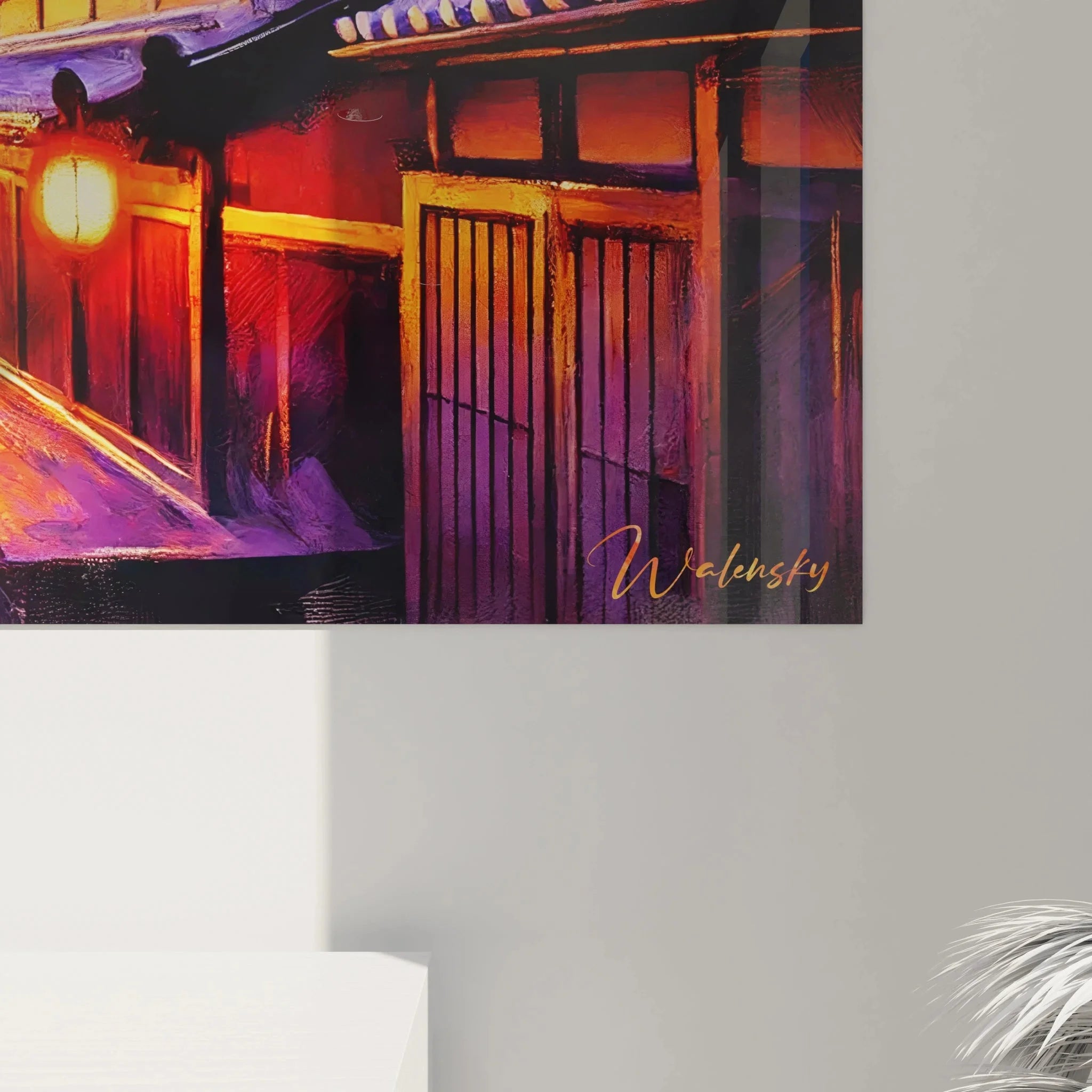 Gesamtansicht Wandbild XXL Kyoto Straßenszene mit Pagode und traditioneller japanischer Architektur