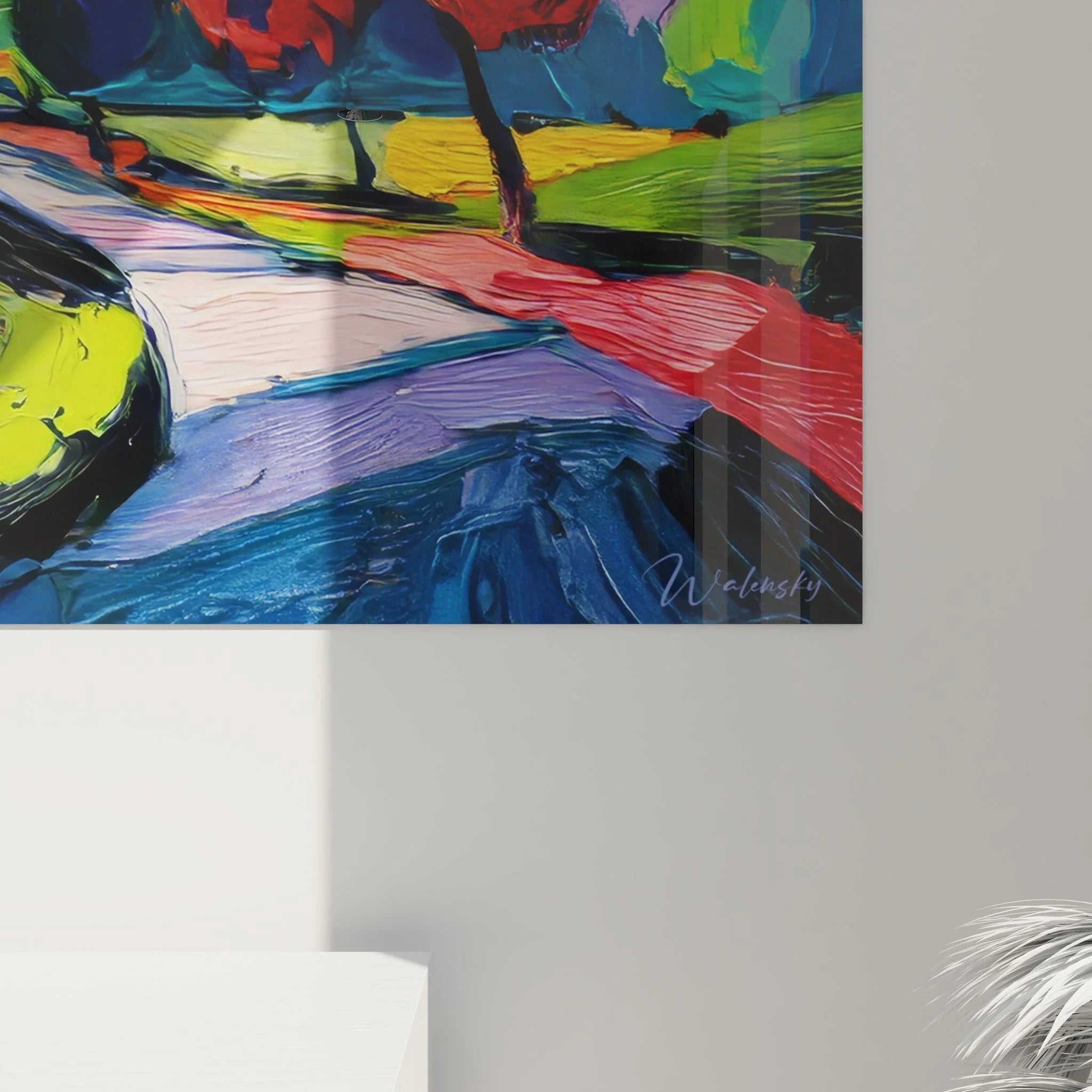 Wandbild XXL Landschaftsmalerei Gesamtansicht mit dramatischer Herbstlandschaft und Farbkontrasten