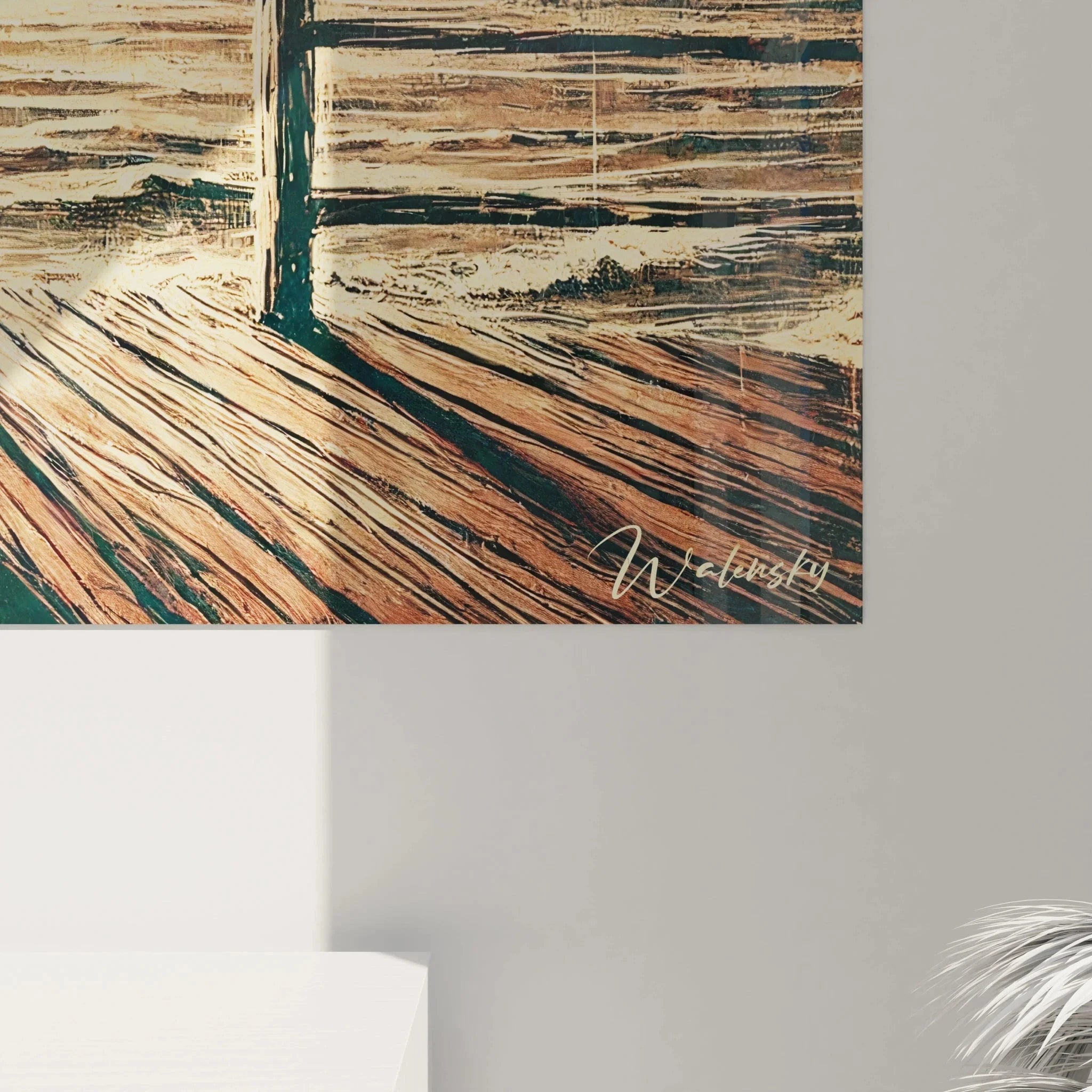 Gesamtansicht Wandbild XXL Liebespaar mit Leuchtturm und Vollmond - maritime Romantik Kunstwerk