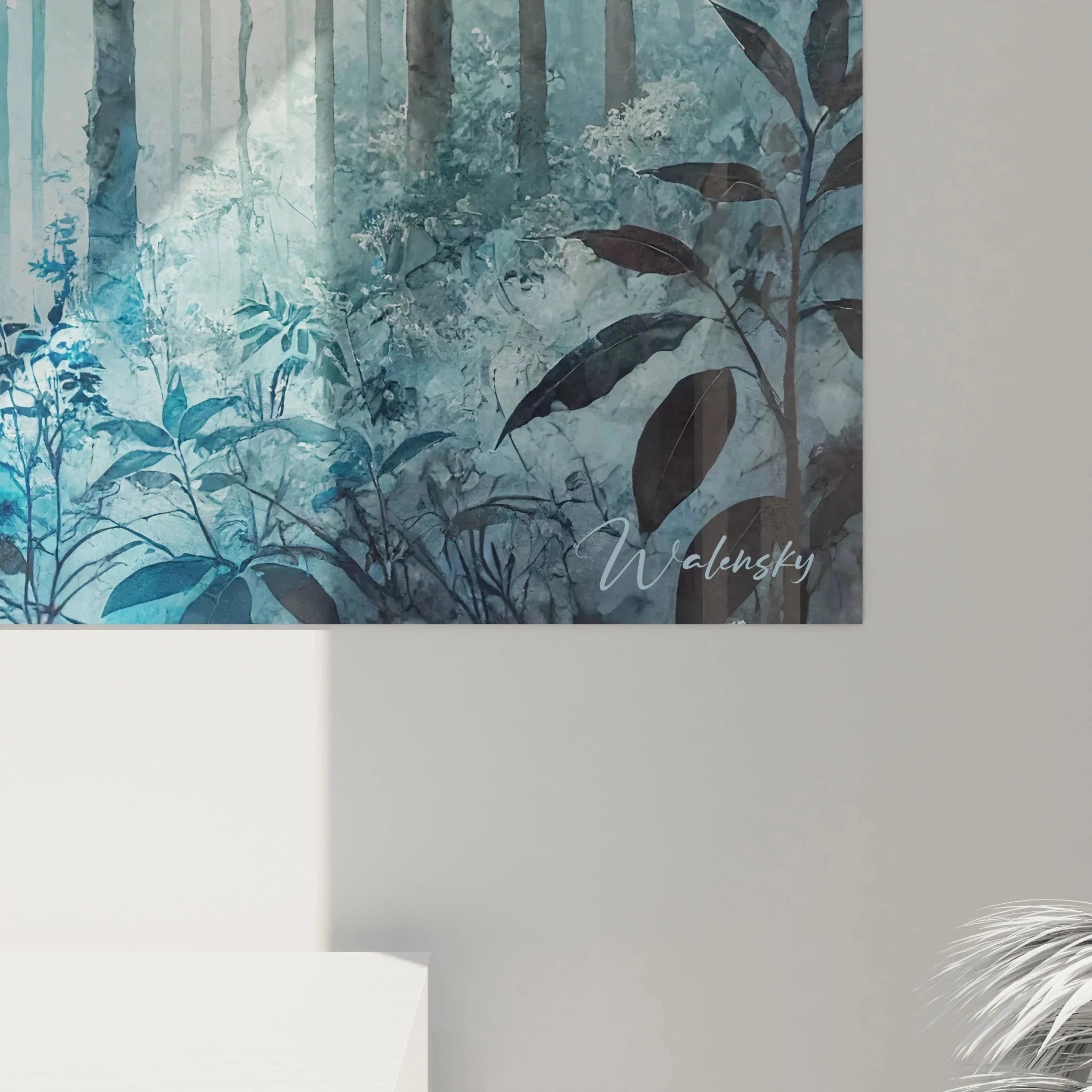 Gesamtansicht Wandbild XXL Märchenwald mit mystischem Nebel und harmonischer Waldlandschaft