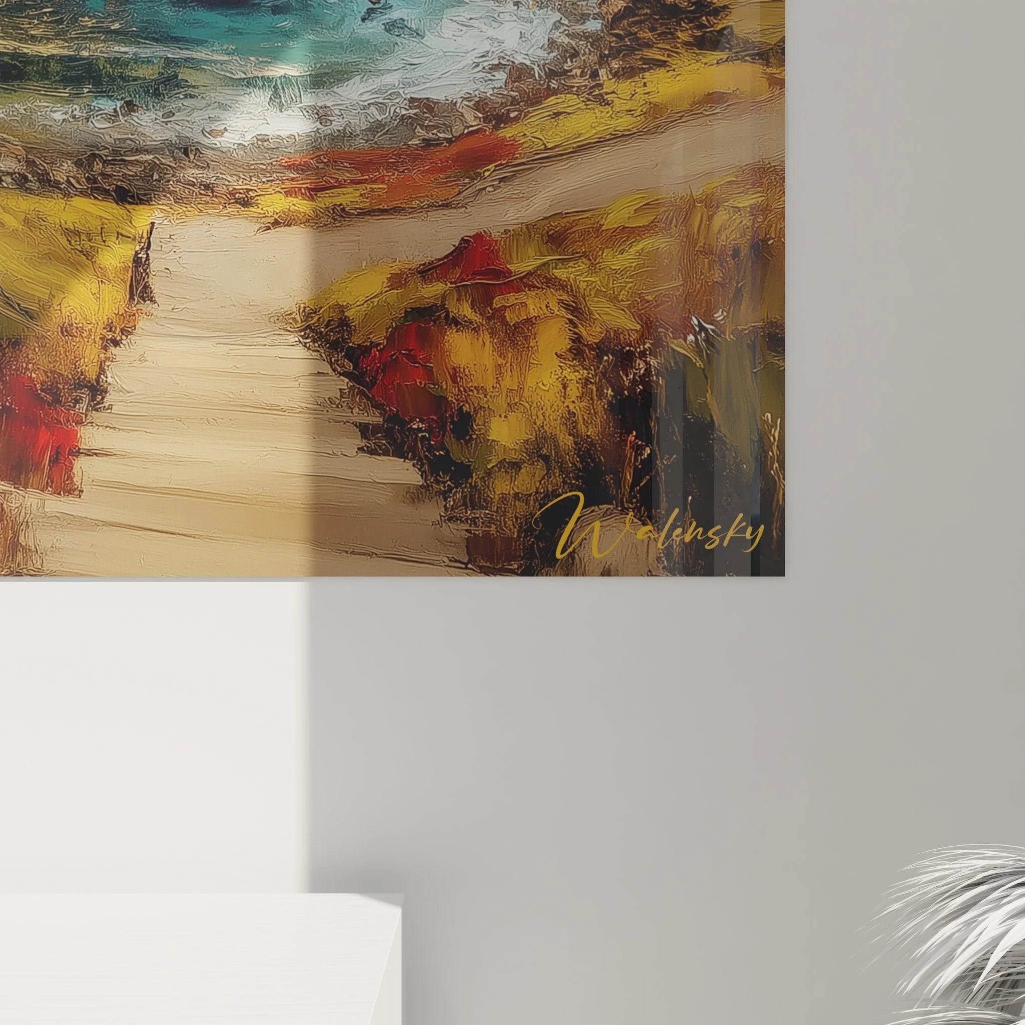 Gesamtansicht Wandbild XXL nordische Küstenlandschaft mit spektakulärem Wolkenhimmel und Bergpanorama