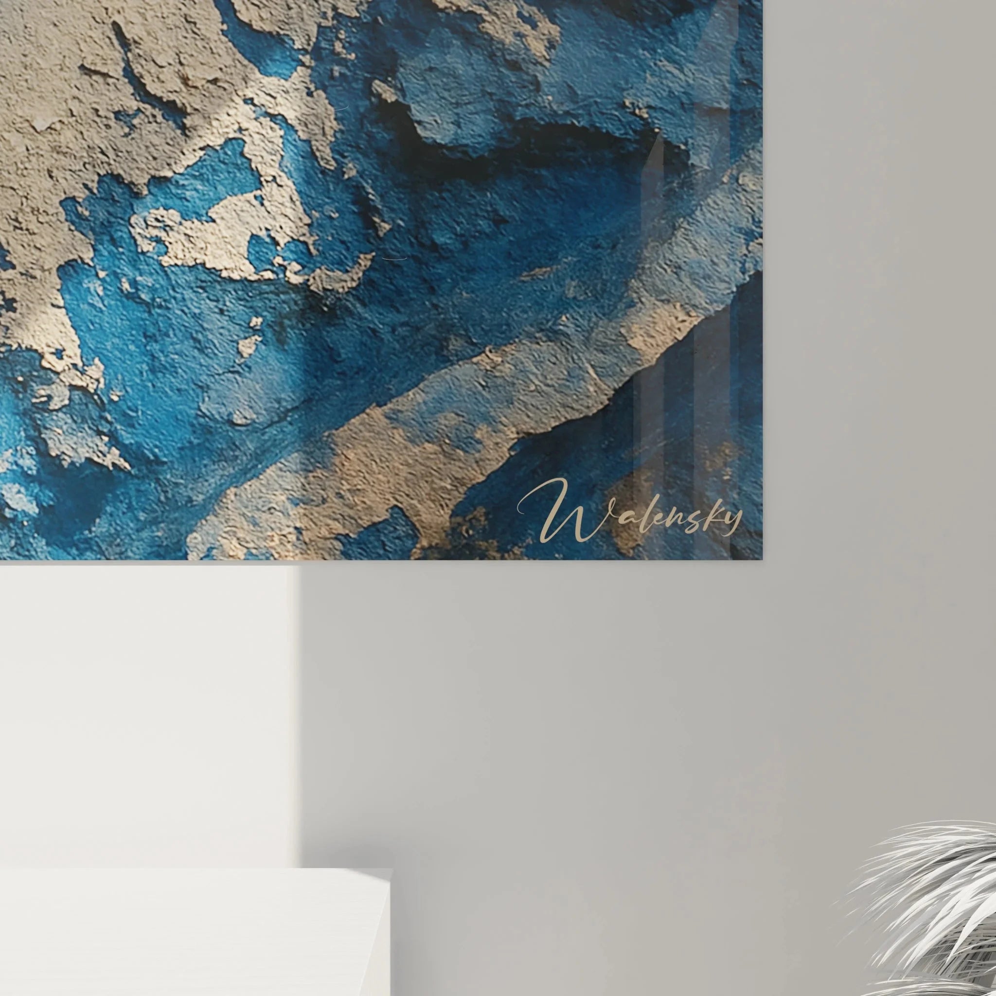 Gesamtansicht Wandbild XXL Salzwüste mit geometrischen und organischen Strukturen für moderne Raumgestaltung