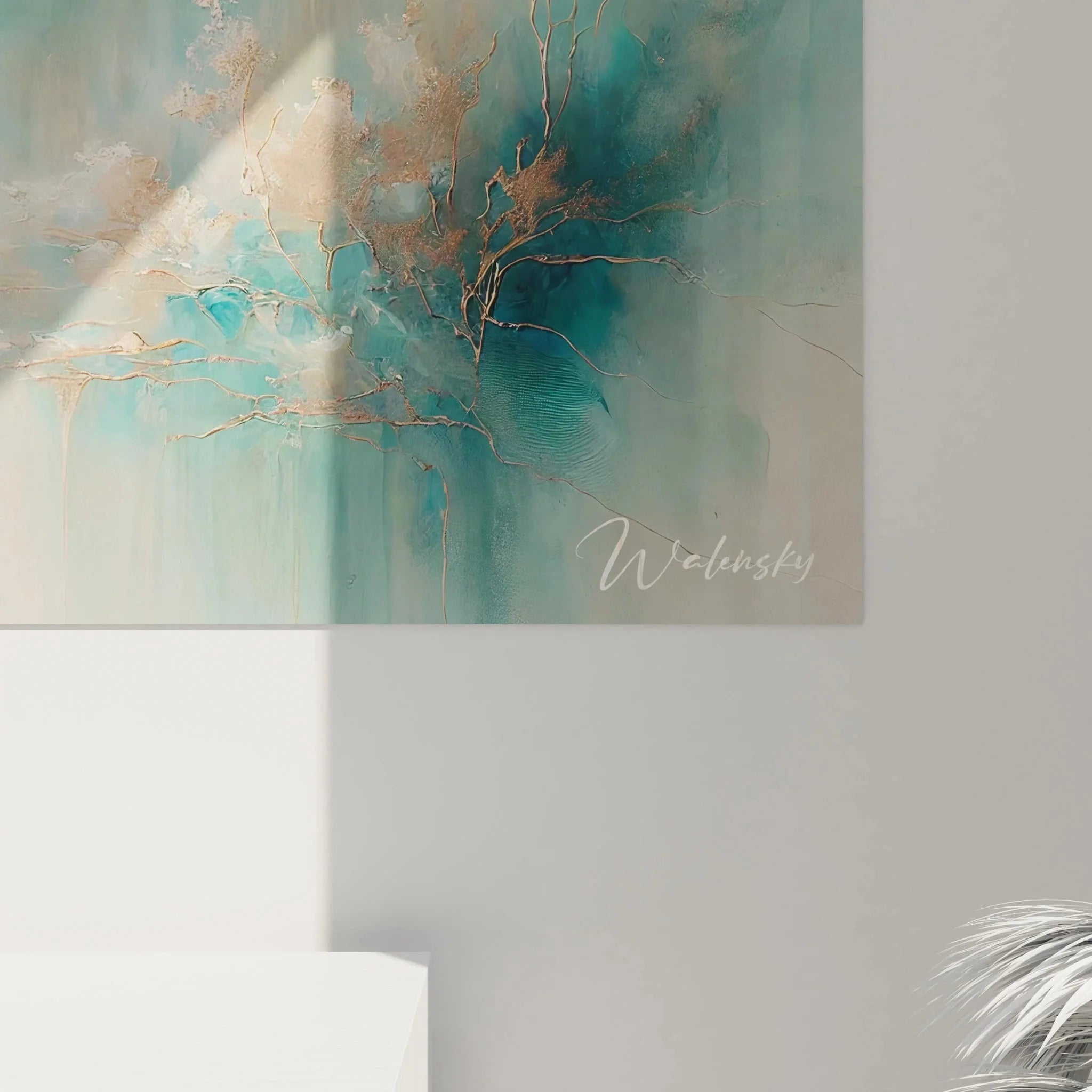 Gesamtansicht Wandbild XXL Segelschiff maritime Wandkunst abstrakte Meereslandschaft