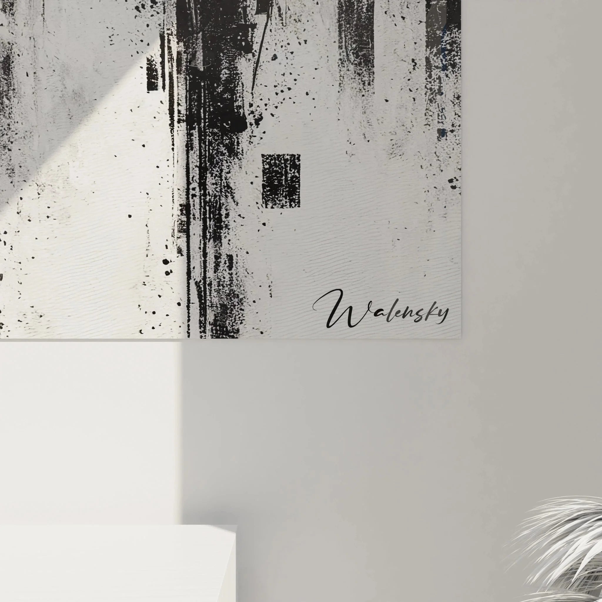 Gesamtansicht Wandbild XXL abstrakt Silhouetten Paar schwarz-weiß Edition