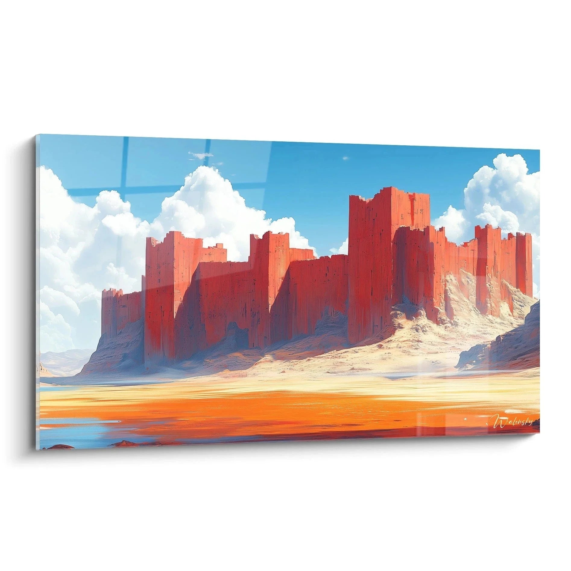 Wandbild XXL Wüstenlandschaft mit roten Felsformationen und Himmel - Edition Wüste Wanddeko