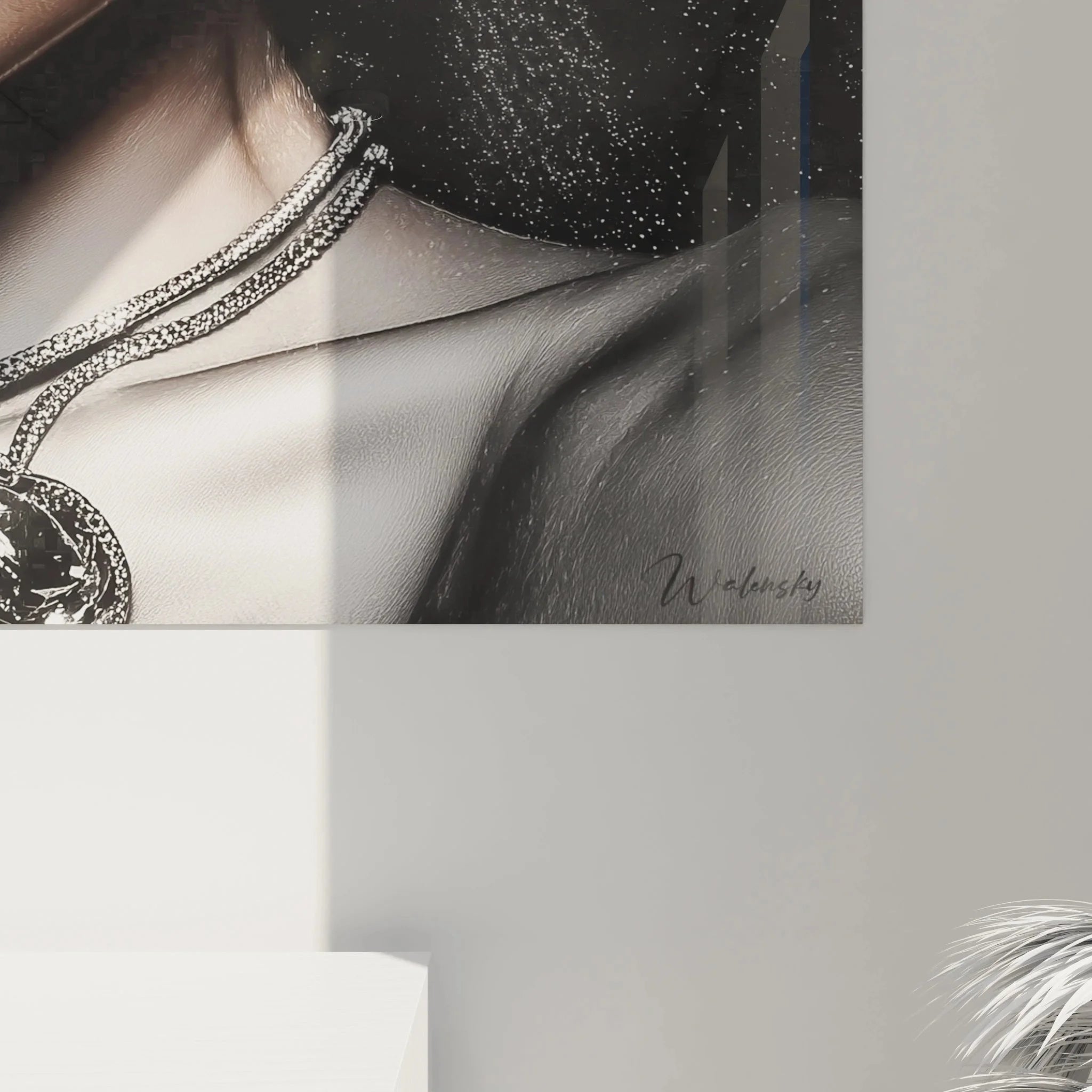 Gesamtansicht Premium Wandbild Mode-Accessoires Portrait mit funkelnden Schmuckstücken für Wohnraum