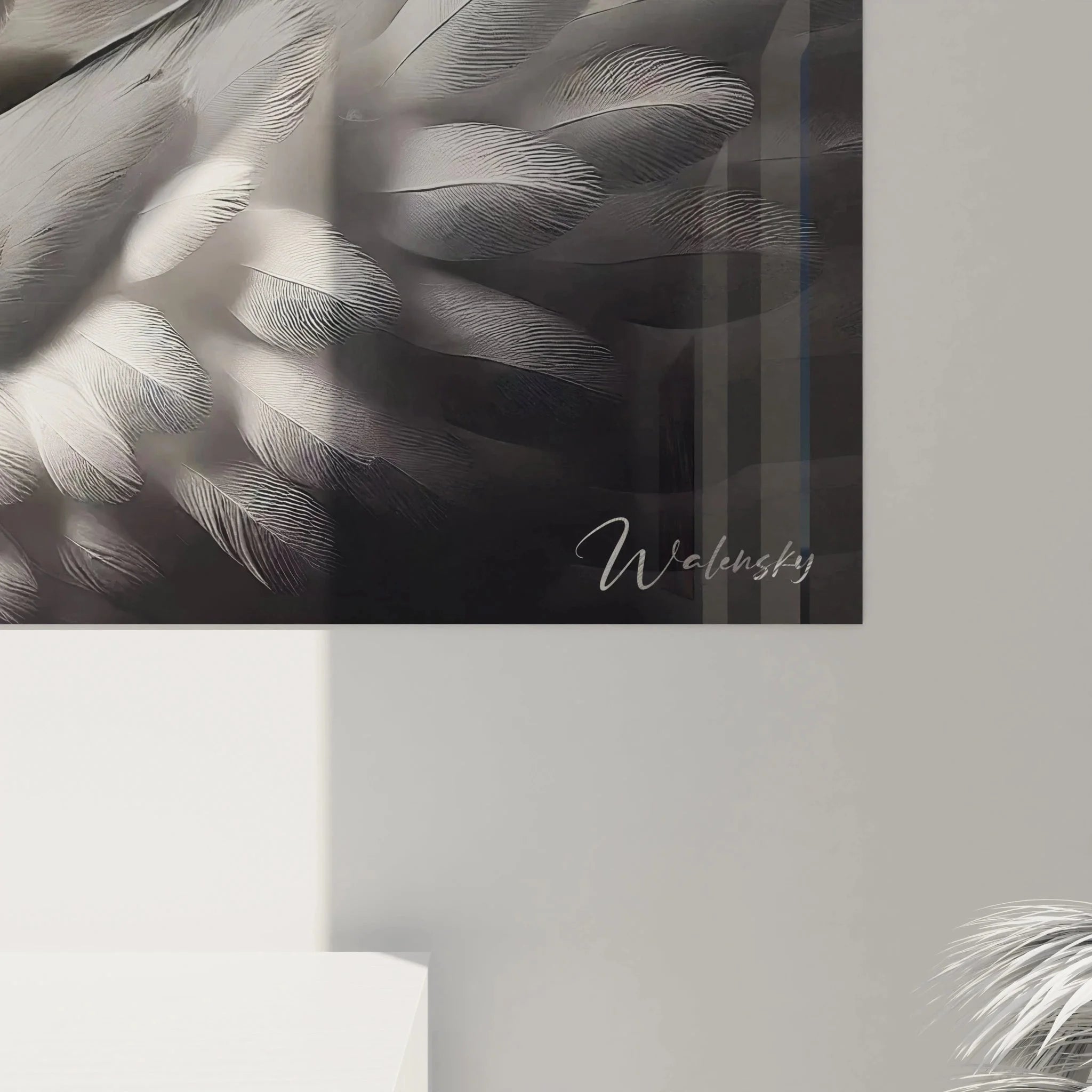 Wanddekoration Schwan Gesamtansicht als hochwertiges Schwan Kunstwerk für moderne Raumgestaltung