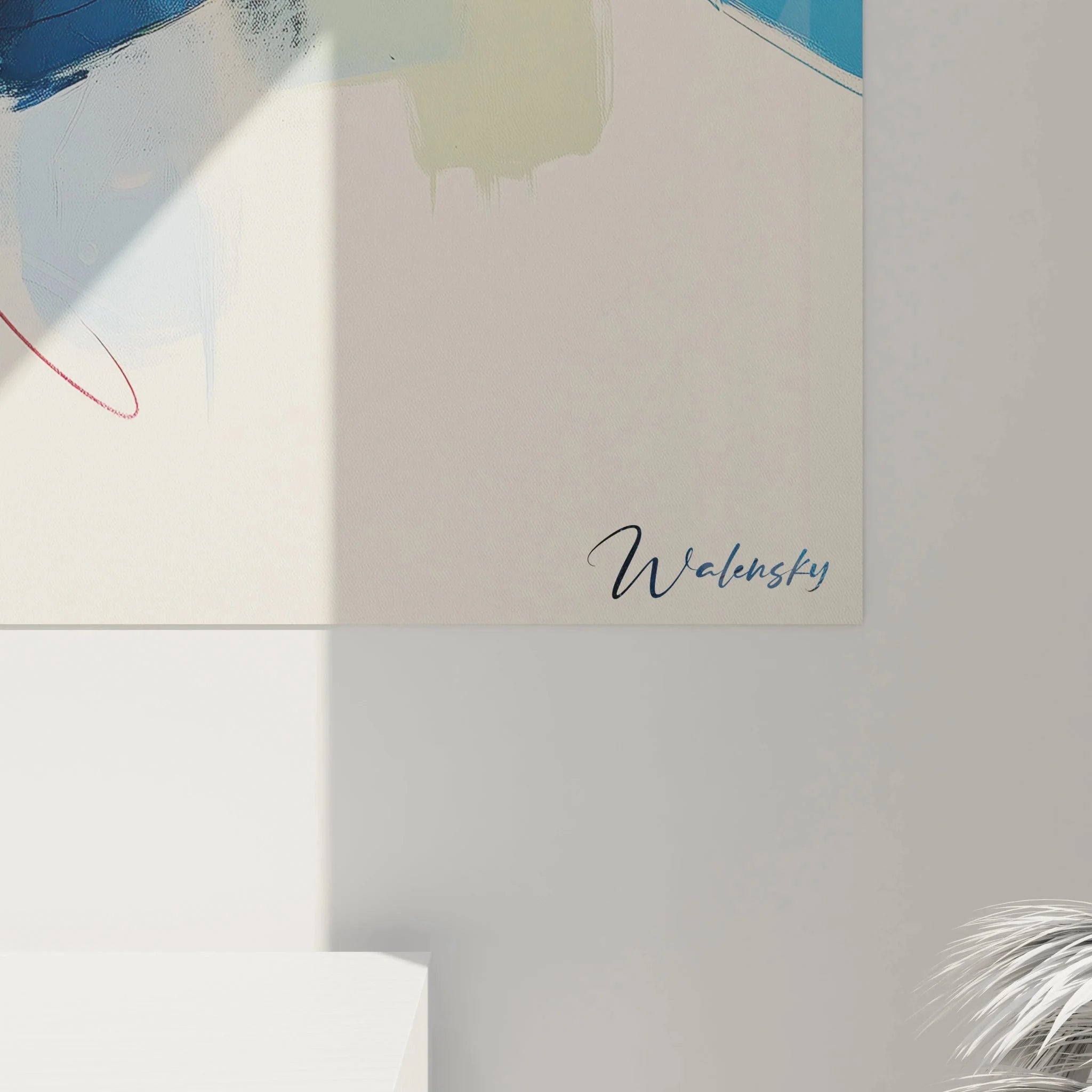 Gesamtansicht abstrakte Wandkunst Explosion - vollständige Darstellung des modernen Kunstwerks