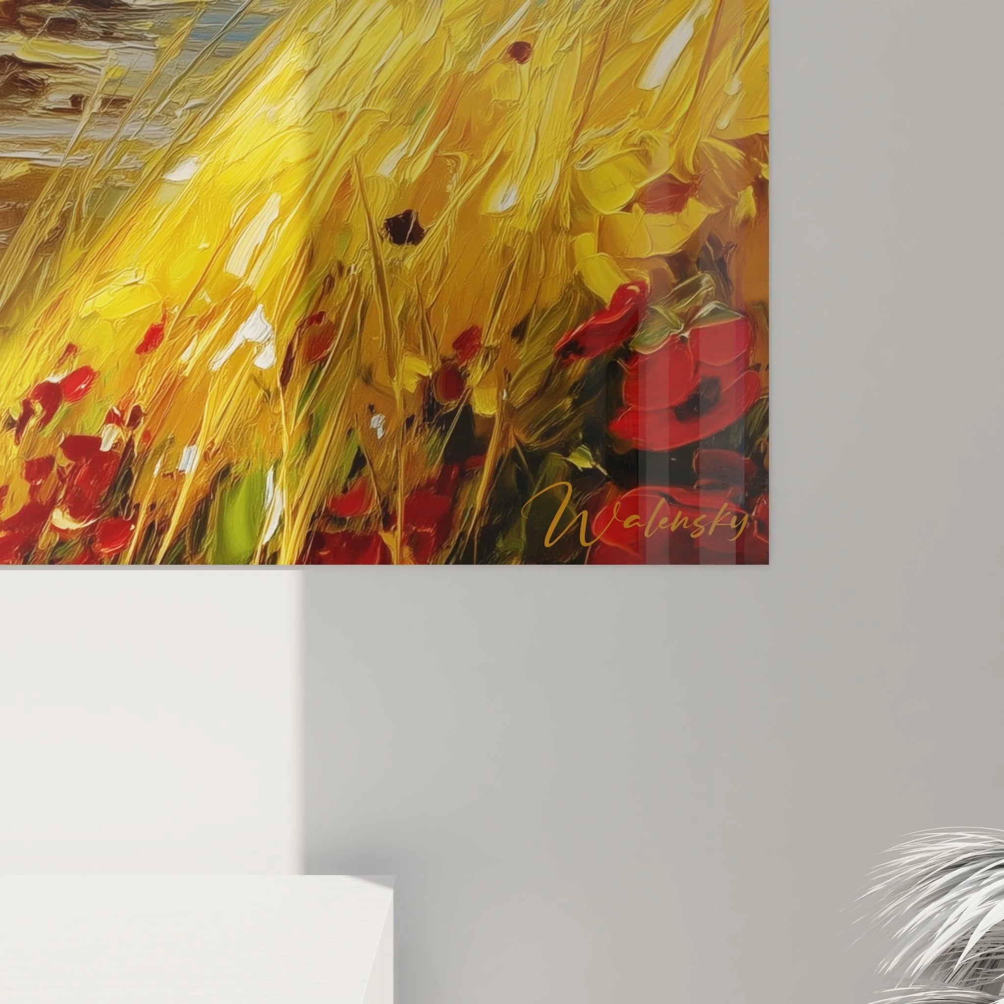 Gesamtansicht XXL Wandbild alpine Seelandschaft mit majestätischen Bergen und türkisfarbenem Wasser