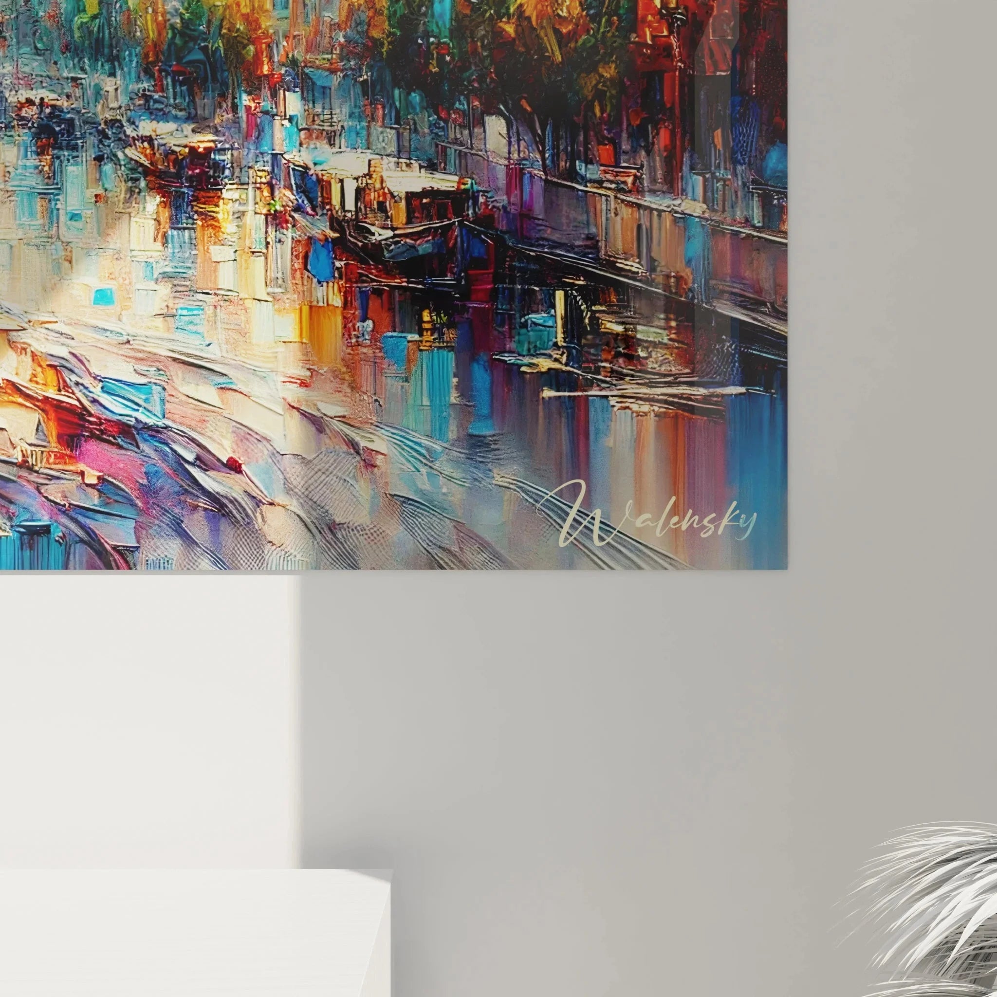 Gesamtansicht Wandbild XXL Paris Seine mit französischer Architektur und Steinbrücke