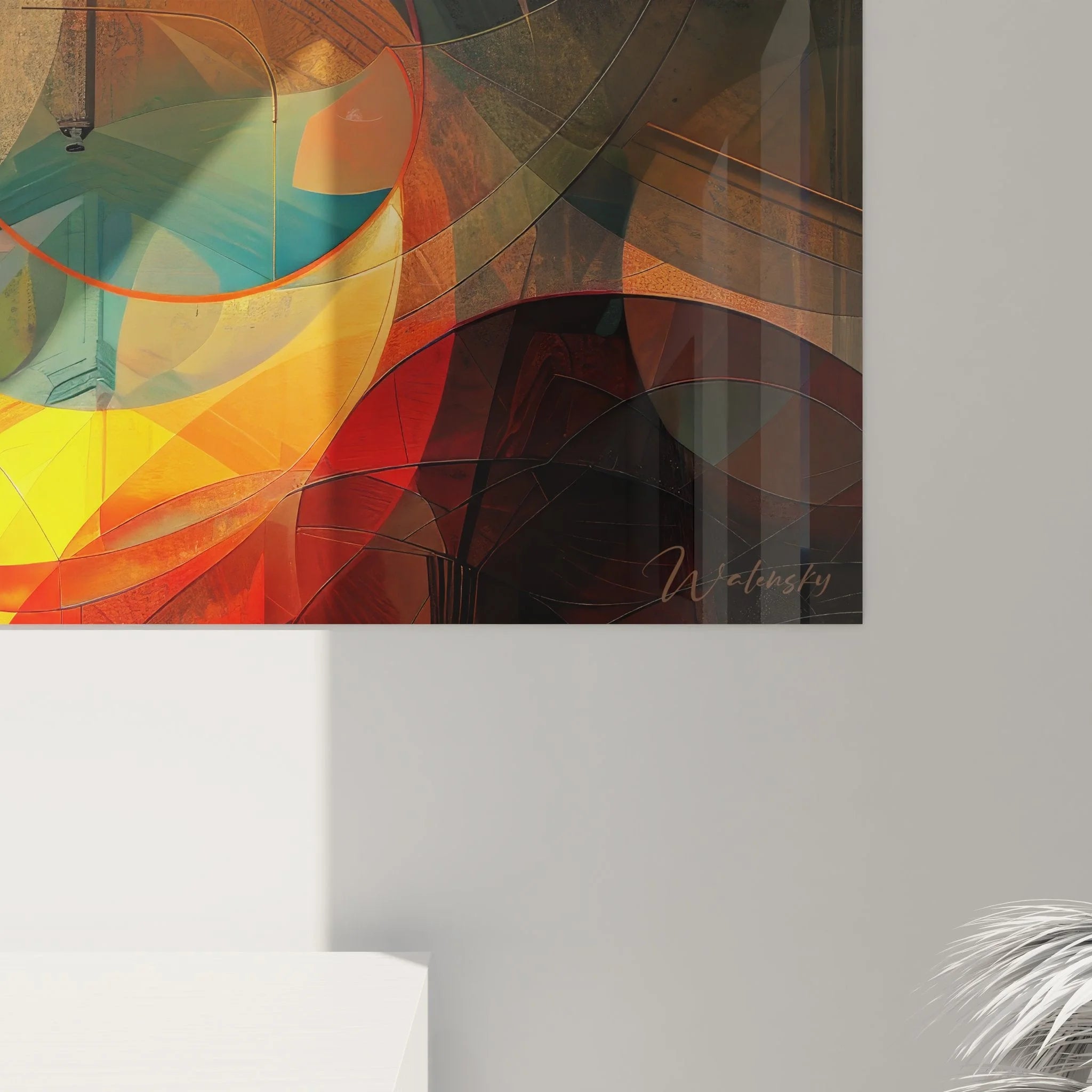 Gesamtansicht XXL Wandbild Architektur mit gotischen Bögen und modernen Elementen