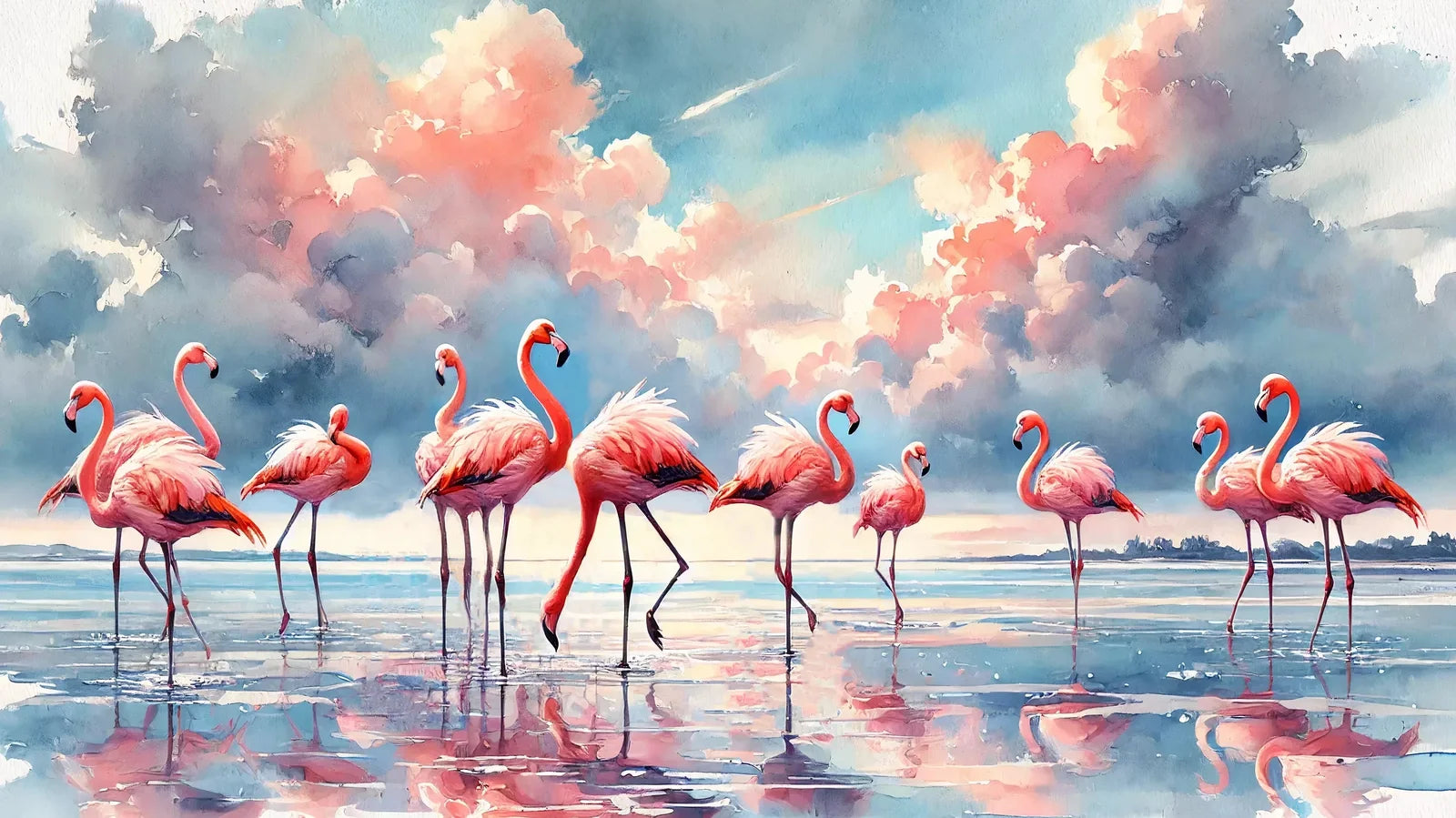 Wandbild Flamingo