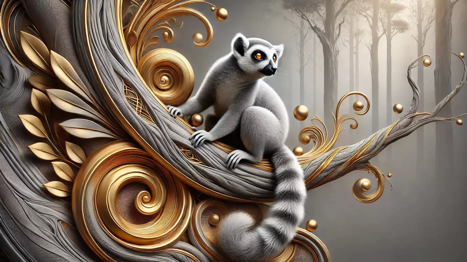 Wandbild Lemur 