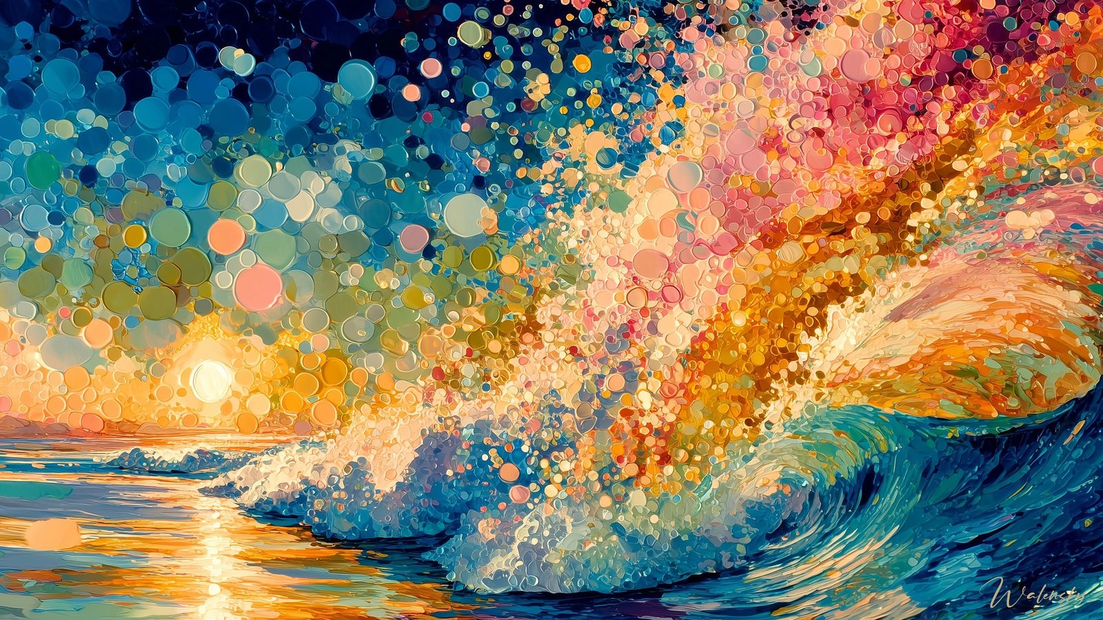 Wandbild Pointillismus