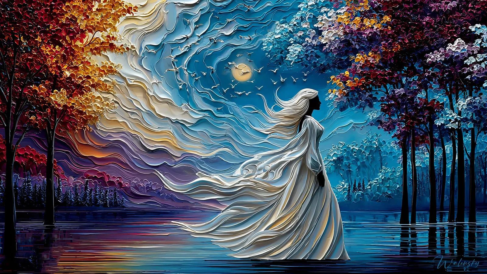 Wandbild Weiße Frau 