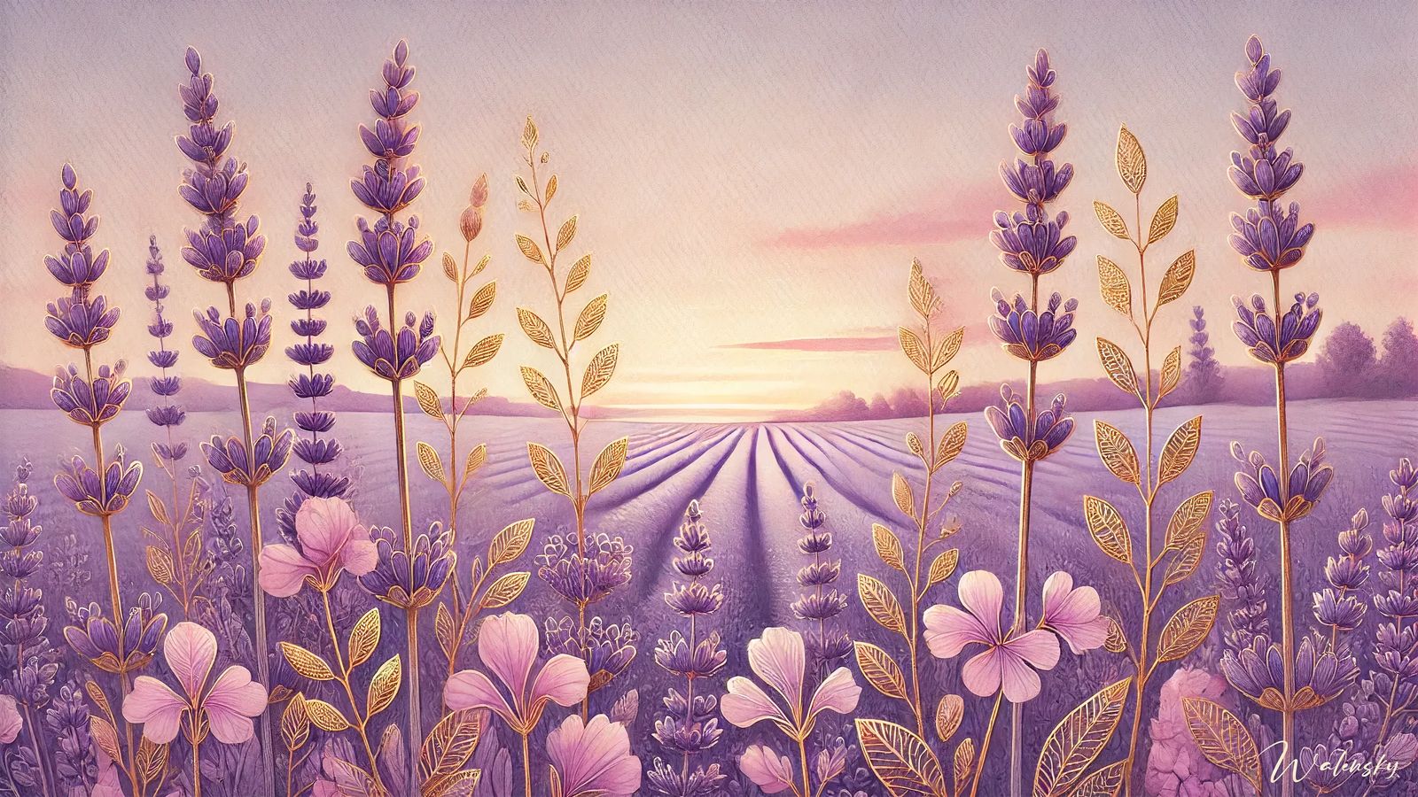 Wandbild Lavendelfeld