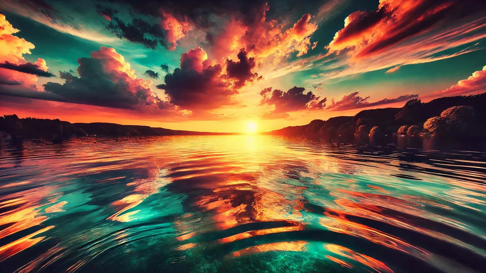 Wandbild Sonnenuntergang 