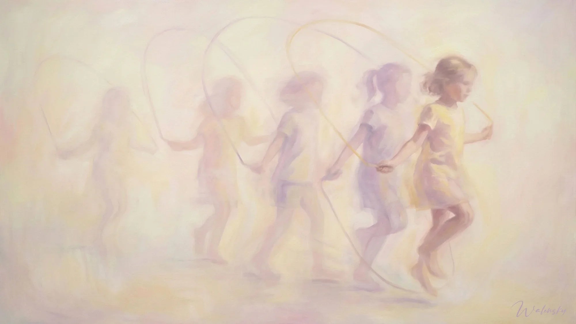 Wandbild Seilspringen