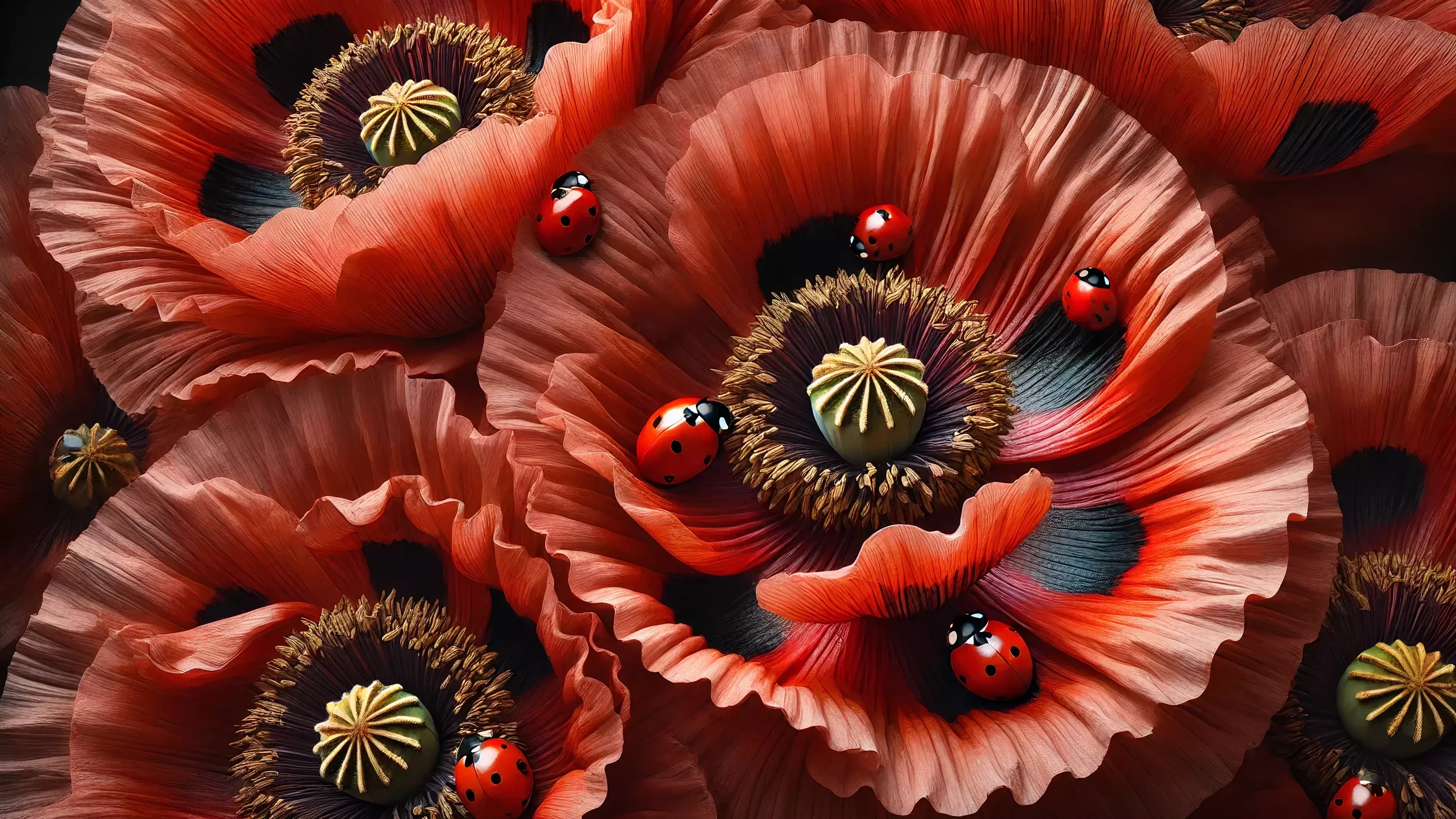 Wandbild Marienkäfer