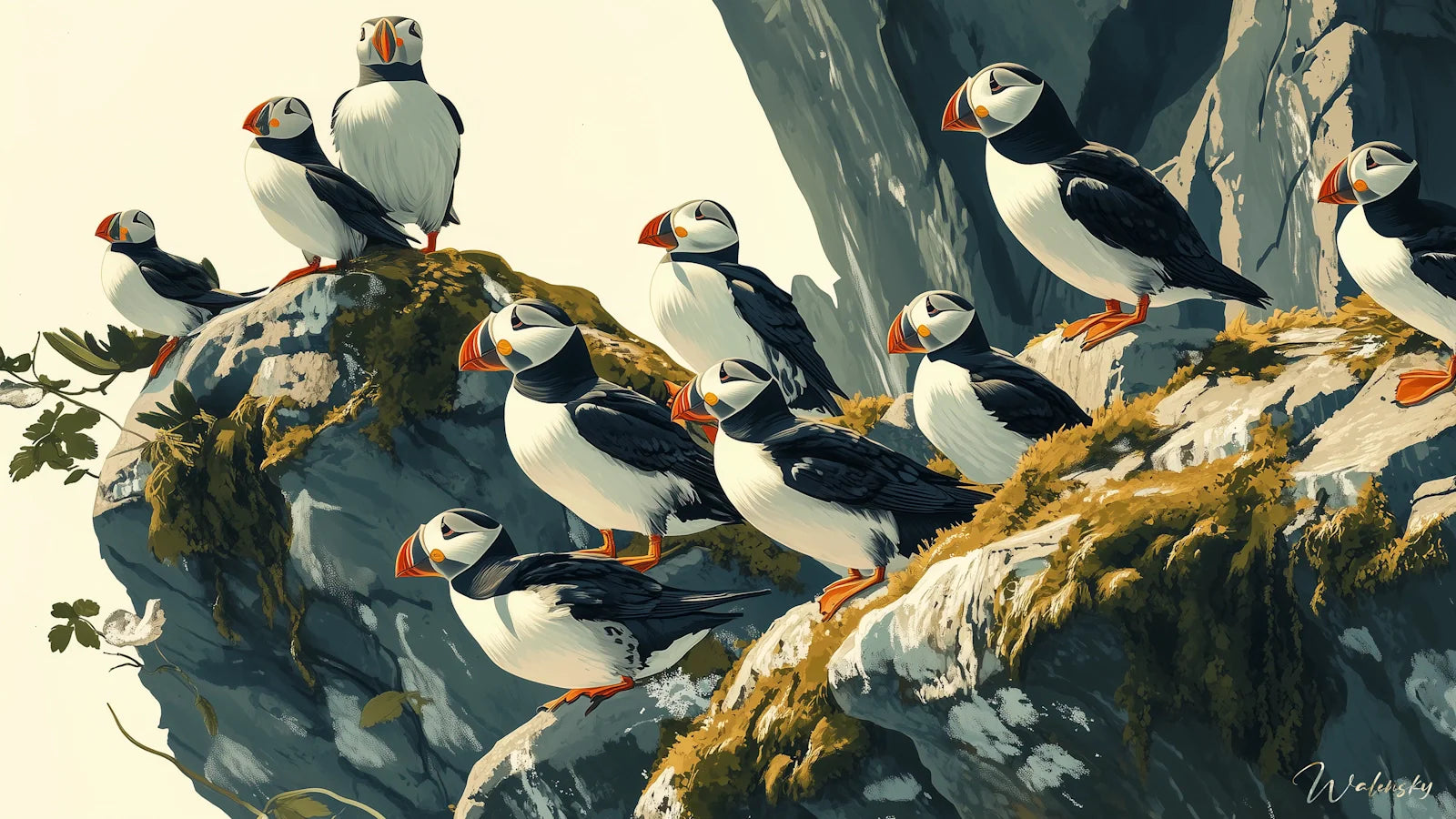 Wandbild Papageitaucher 