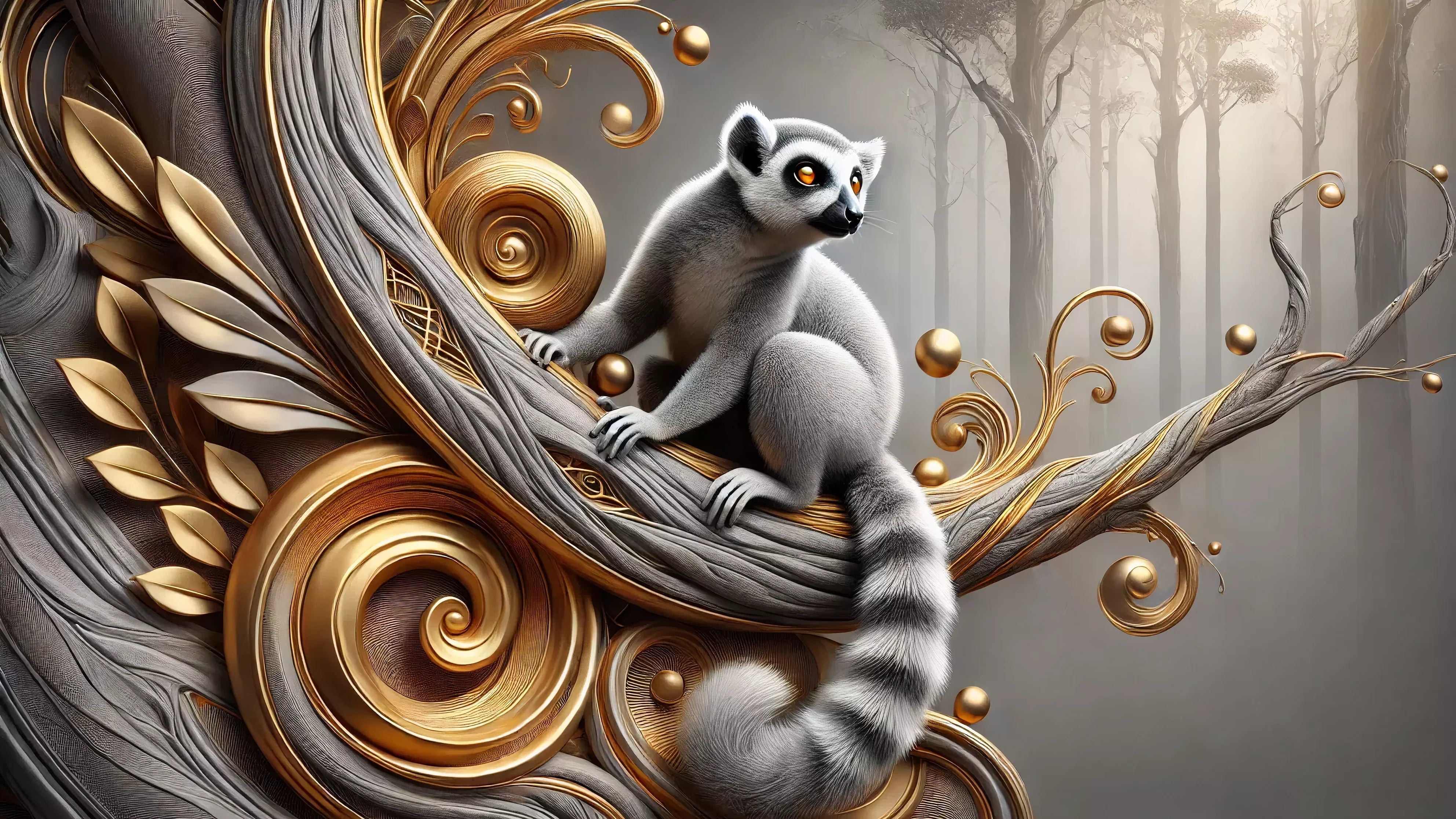 Wandbild Lemur 