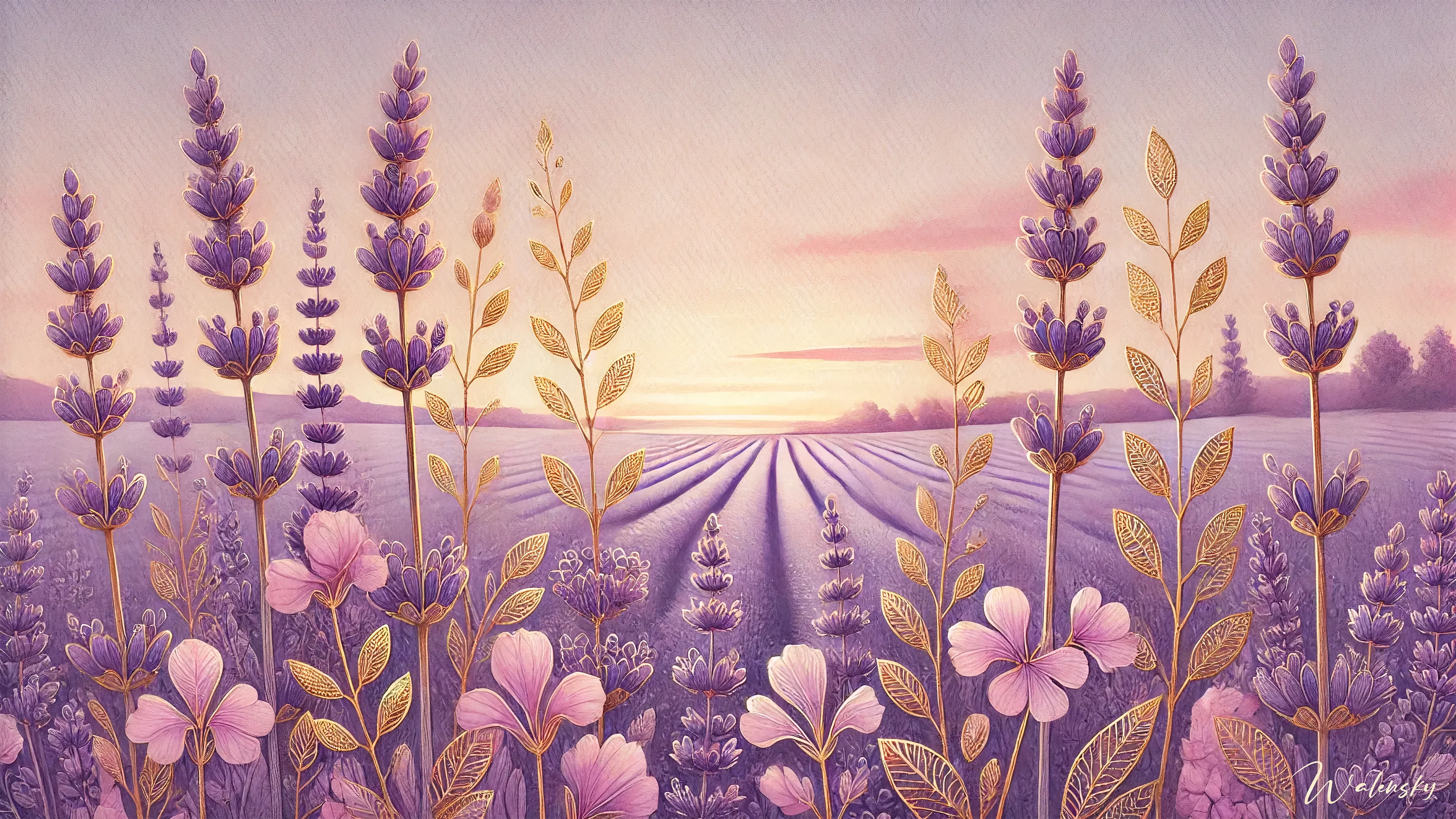 Wandbild Lavendelfeld