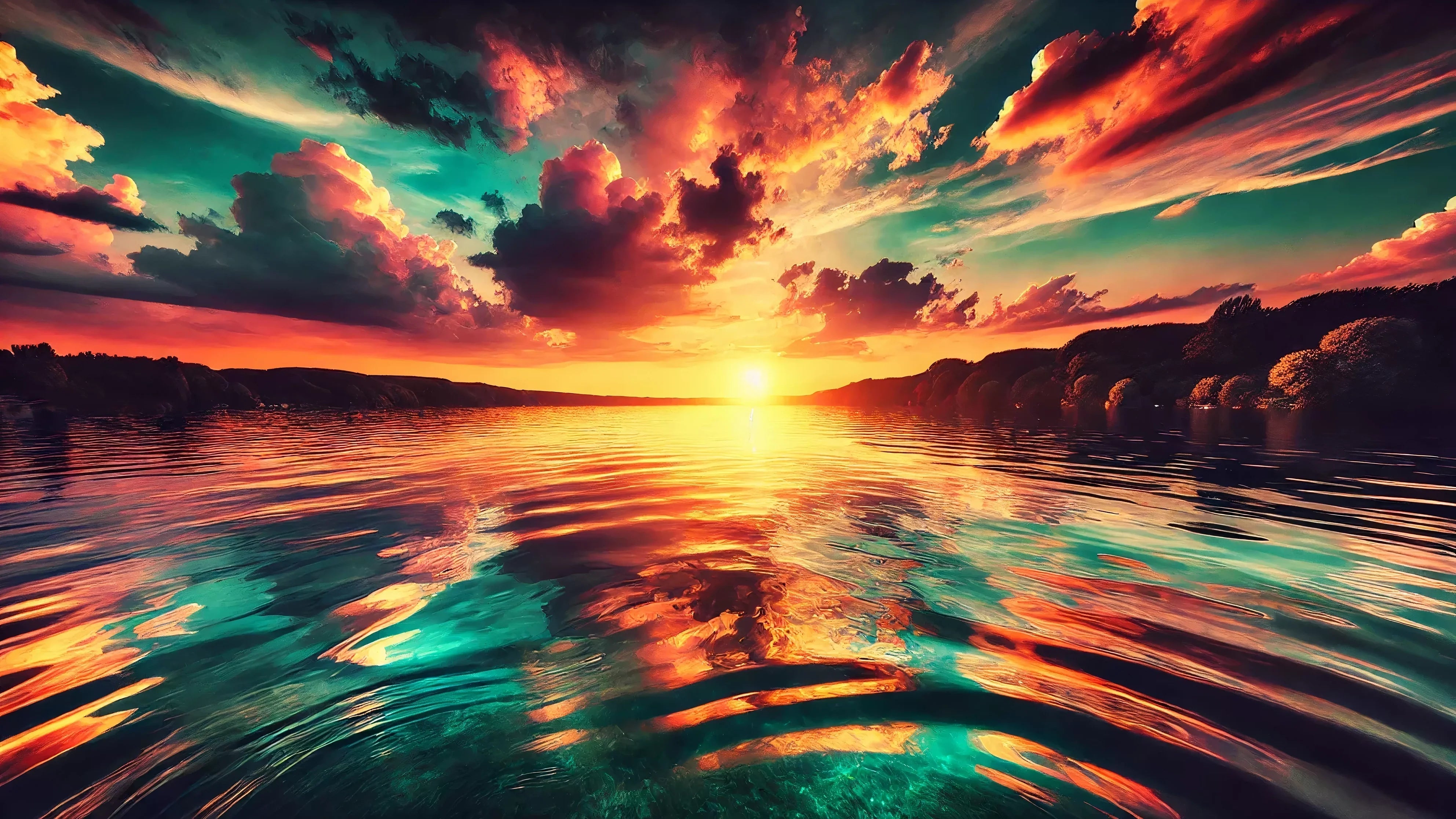 Wandbild Sonnenuntergang 