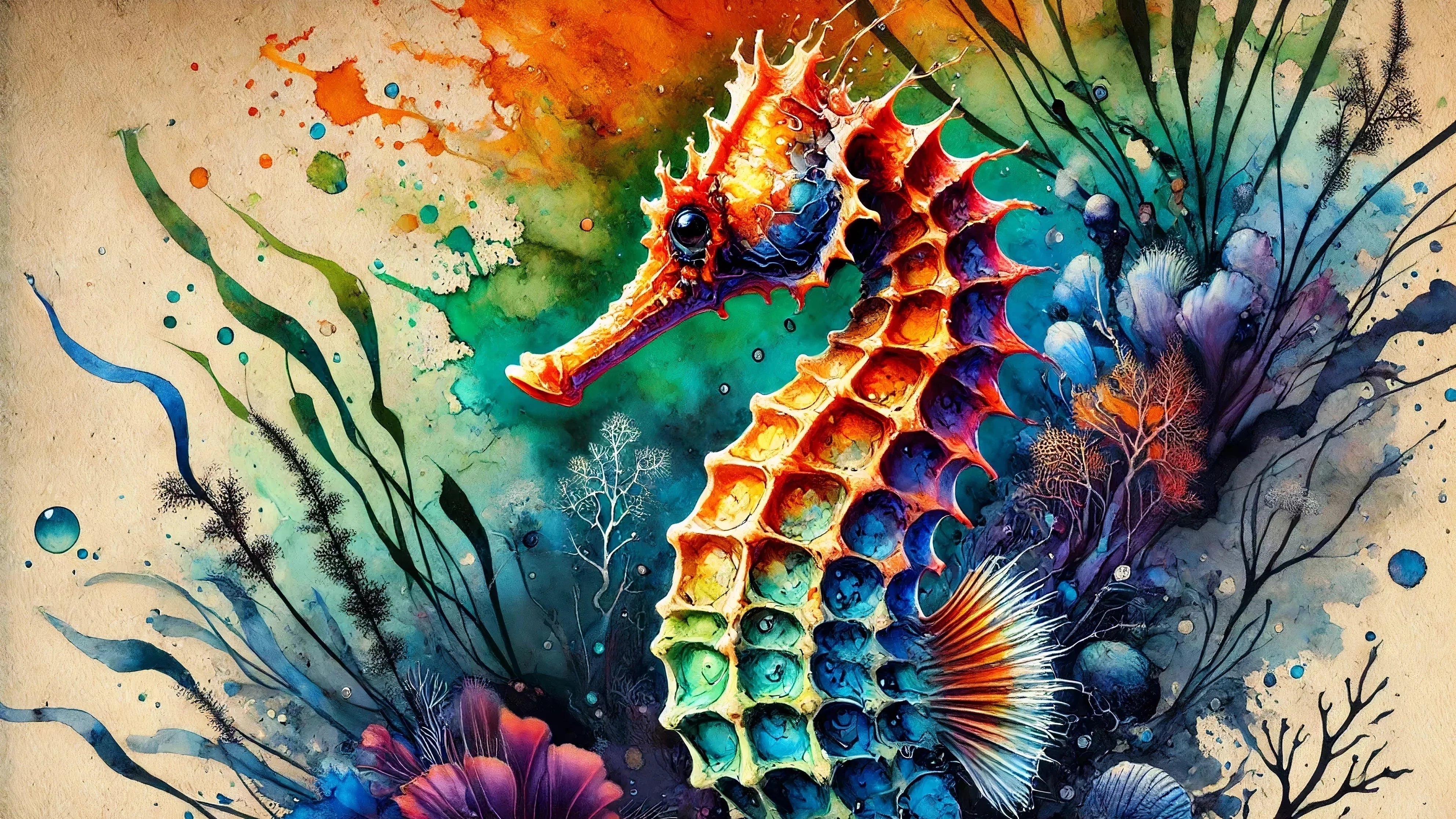 Wandbild Seepferdchen