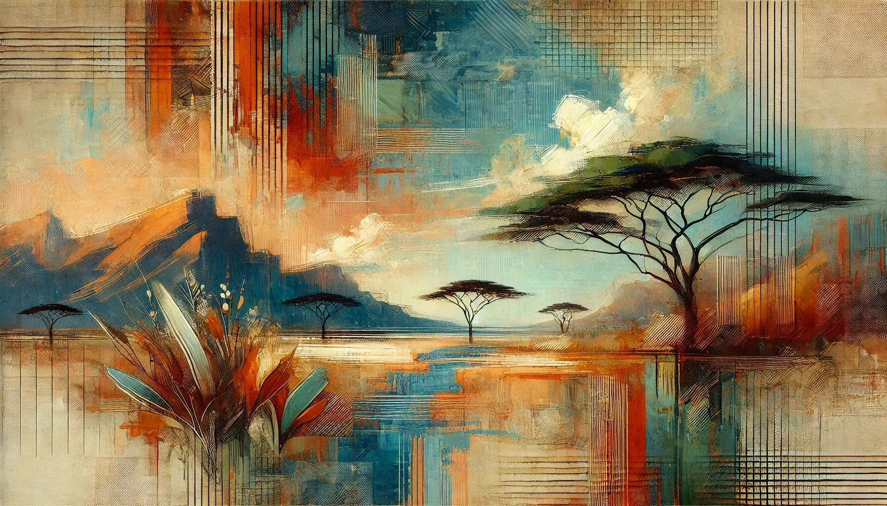 Wandbild Abstraktes Afrika 