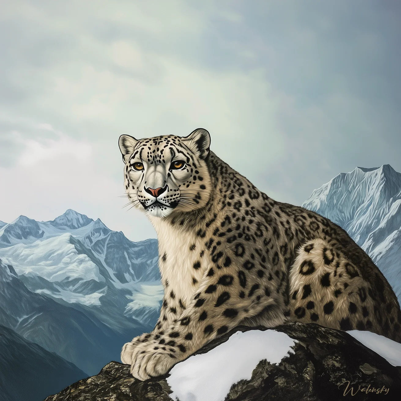 Wandbild Schneeleopard