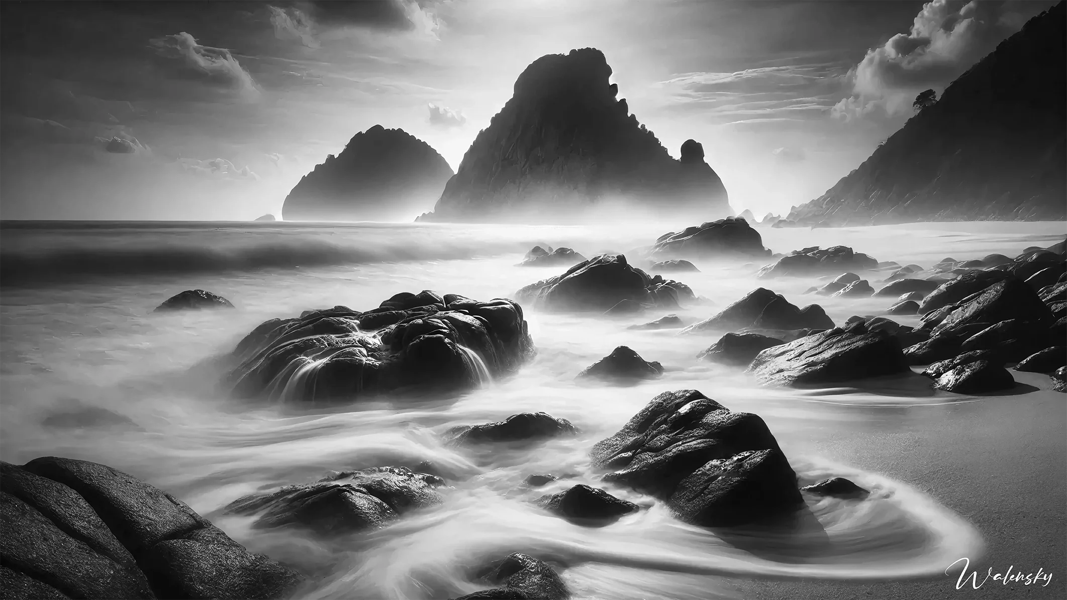 Wandbild Landschaften schwarz-weiß