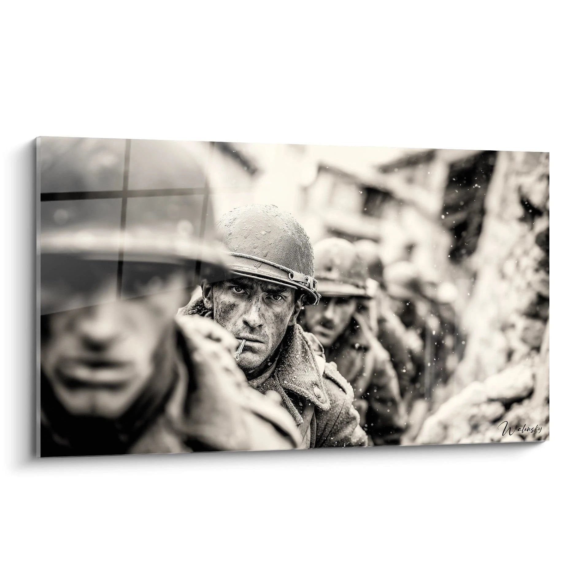 Wandbild Soldaten Erster Weltkrieg Schützengraben schwarz weiß Fotografie historisch