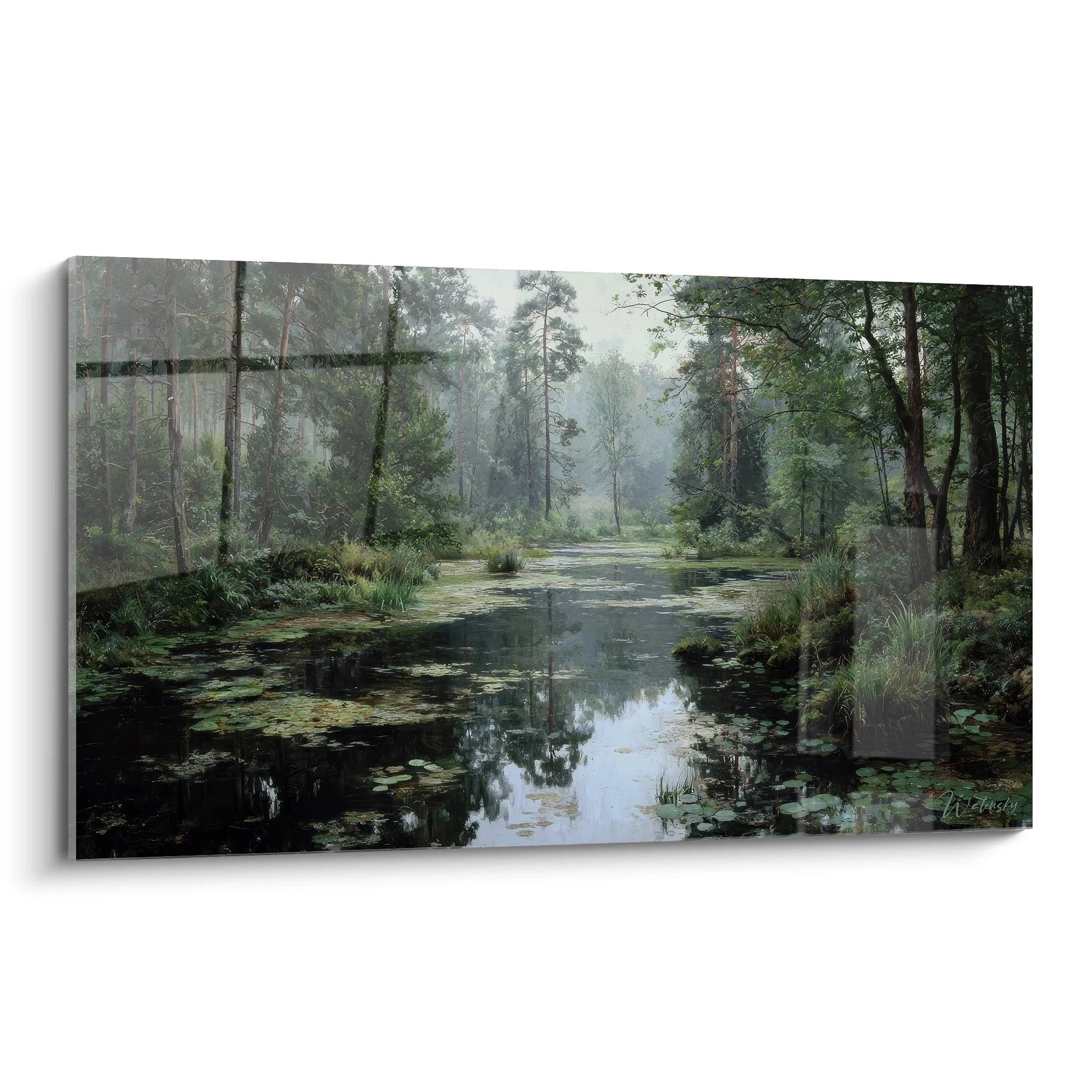 10827342184782_Tableau_forêt_marécageuse_-_Reflets_mystérieux_-_édition_lac
