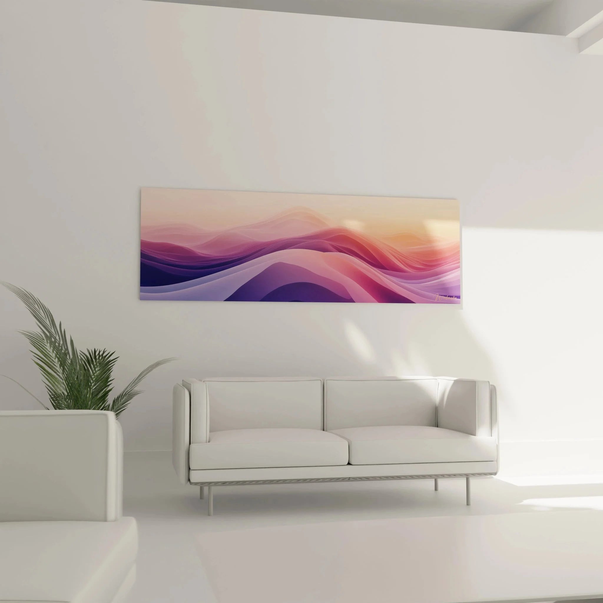 Detailansicht abstrakte Wellenformen violett rosa mit fließenden Farbübergängen und Transparenzen