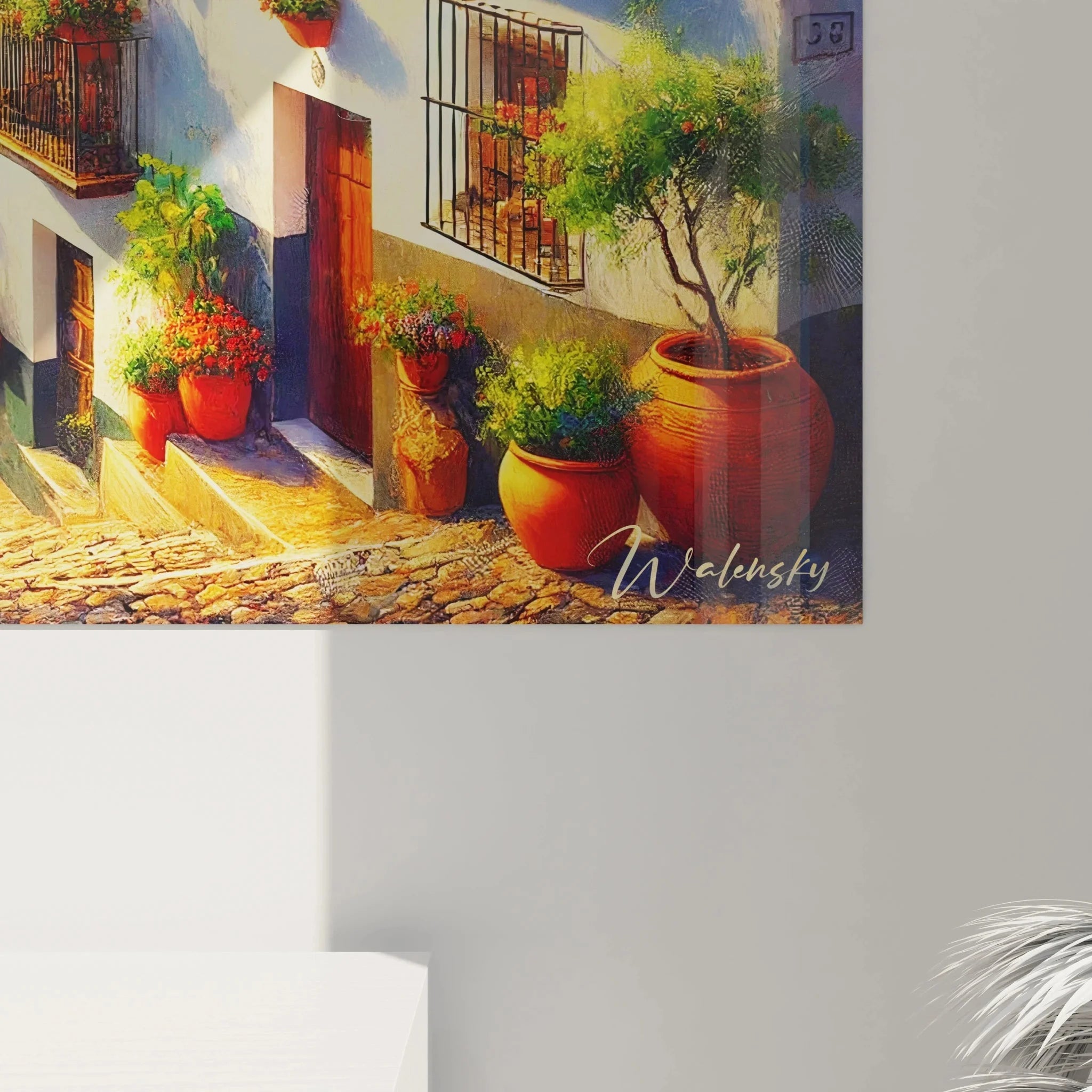 Gesamtansicht andalusisches Dorf Wandbild mit mediterraner Landschaft und Architektur