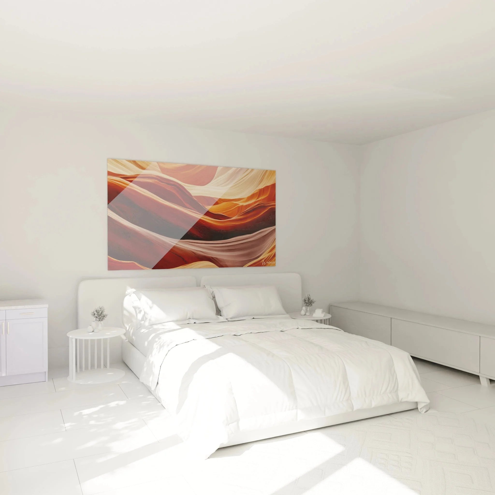 Antelope Canyon Wandbild XXL als Schlafzimmer Dekoration mit erdigen Sandsteintönen