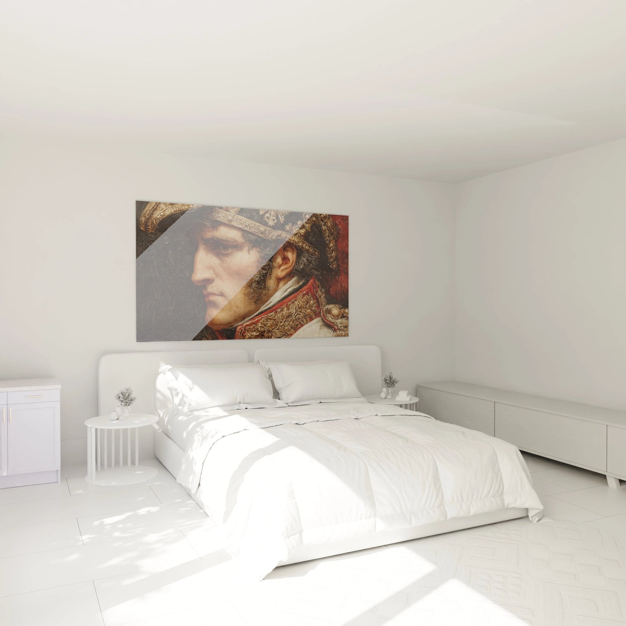 Napoleon Bonaparte Wandbild im Schlafzimmer - elegante historische Wanddekoration mit Kaiserporträt