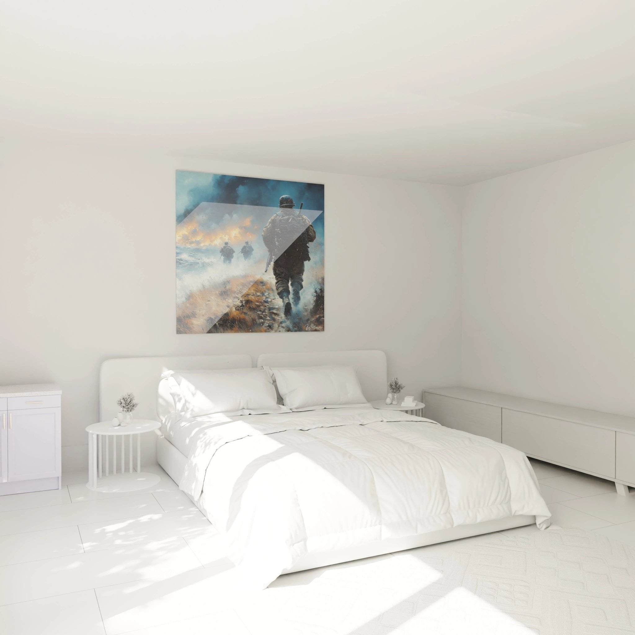 Wandbild Soldaten Sturmangriff im Schlafzimmer als historische Dekoration Erster Weltkrieg