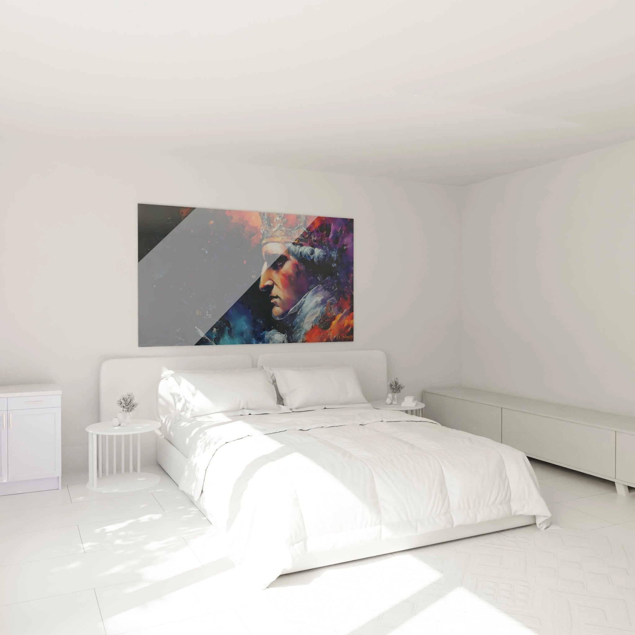 Majestätisches Königsporträt Wandbild im eleganten Schlafzimmer Ambiente Edition Ludwig XVI