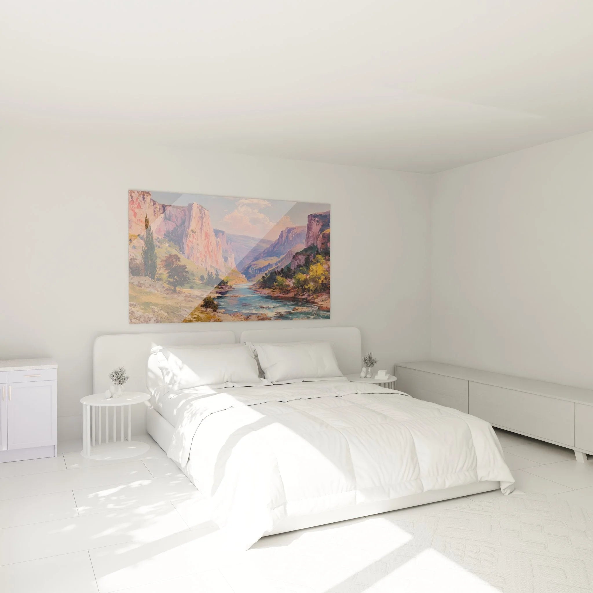 Canyon Schlucht Wandbild XXL in modernem Schlafzimmer - Felslandschaft Wanddeko als stimmungsvoller Akzent