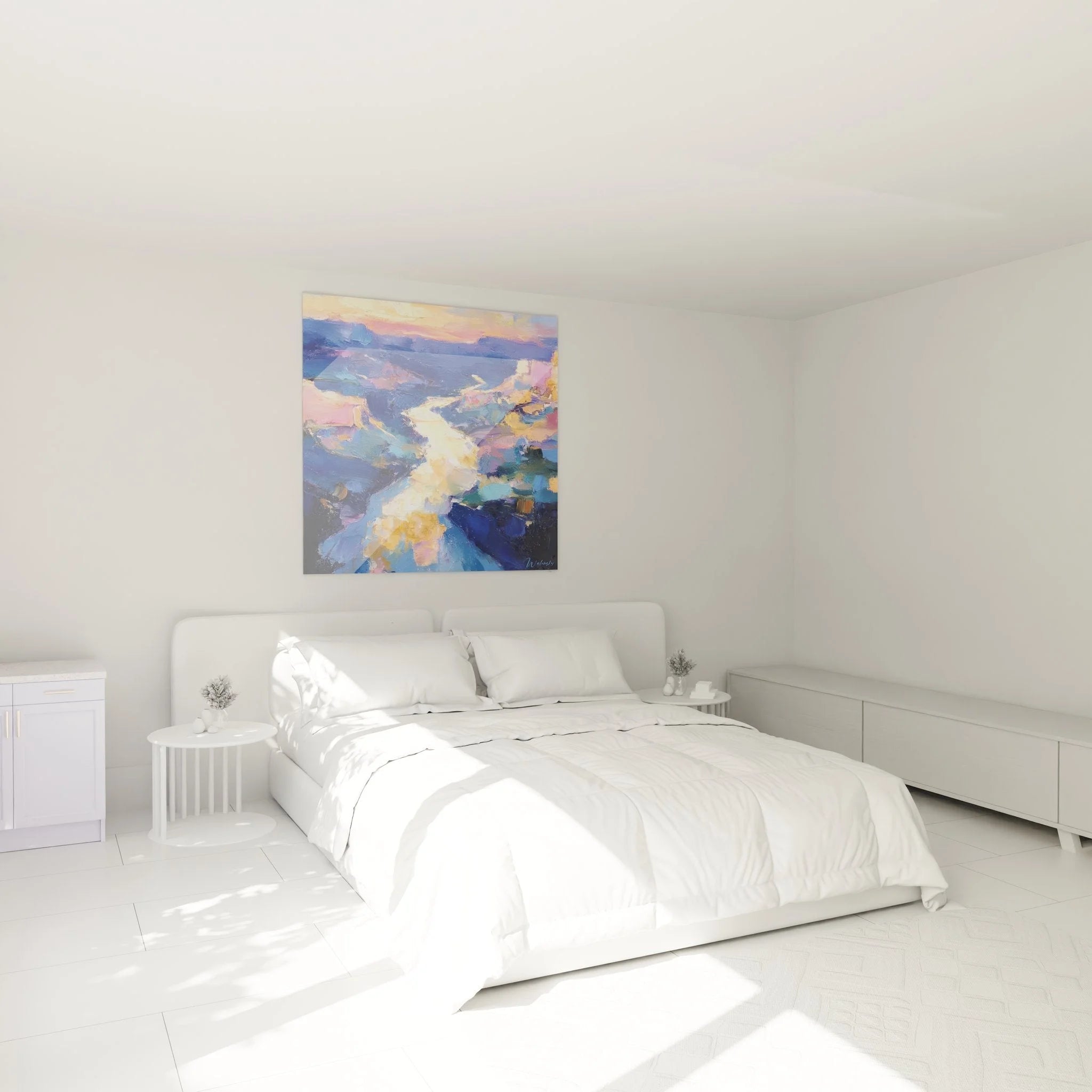 Grand Canyon Wandbild XXL im Schlafzimmer mit dramatischer Sonnenuntergang Stimmung