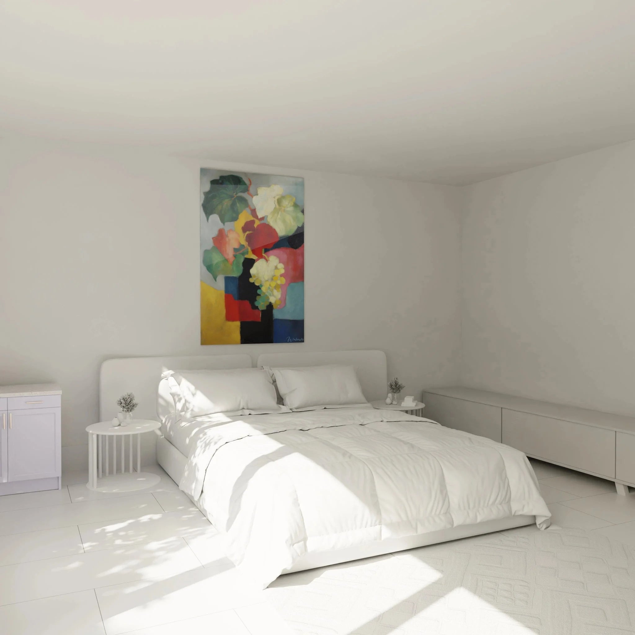 Dadaismus Wandbild Blumen im Schlafzimmer - moderne abstrakte Wanddekoration