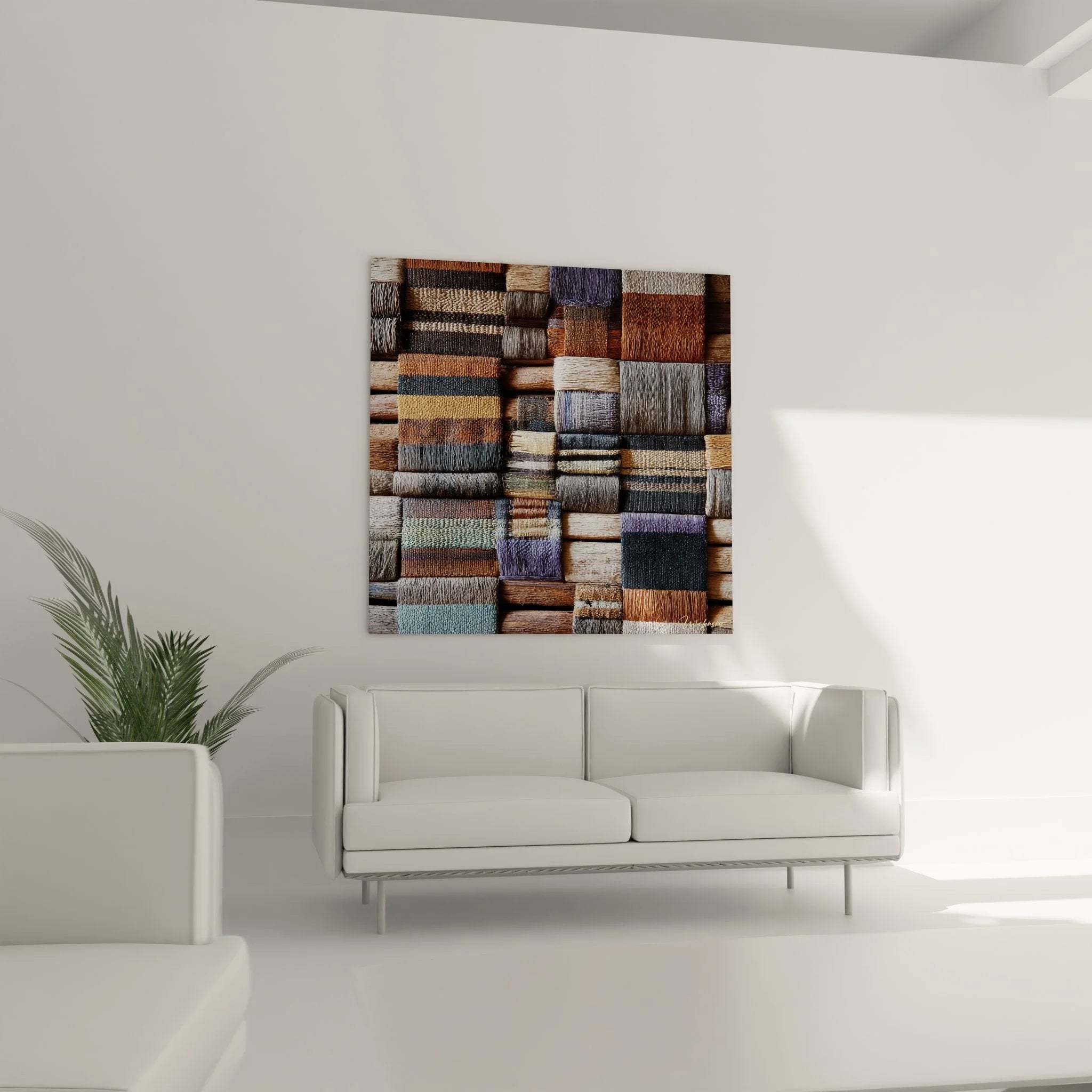 Detailansicht afrikanischer Webmuster - handwerkliche Textilkunst in natürlichen Farbtönen