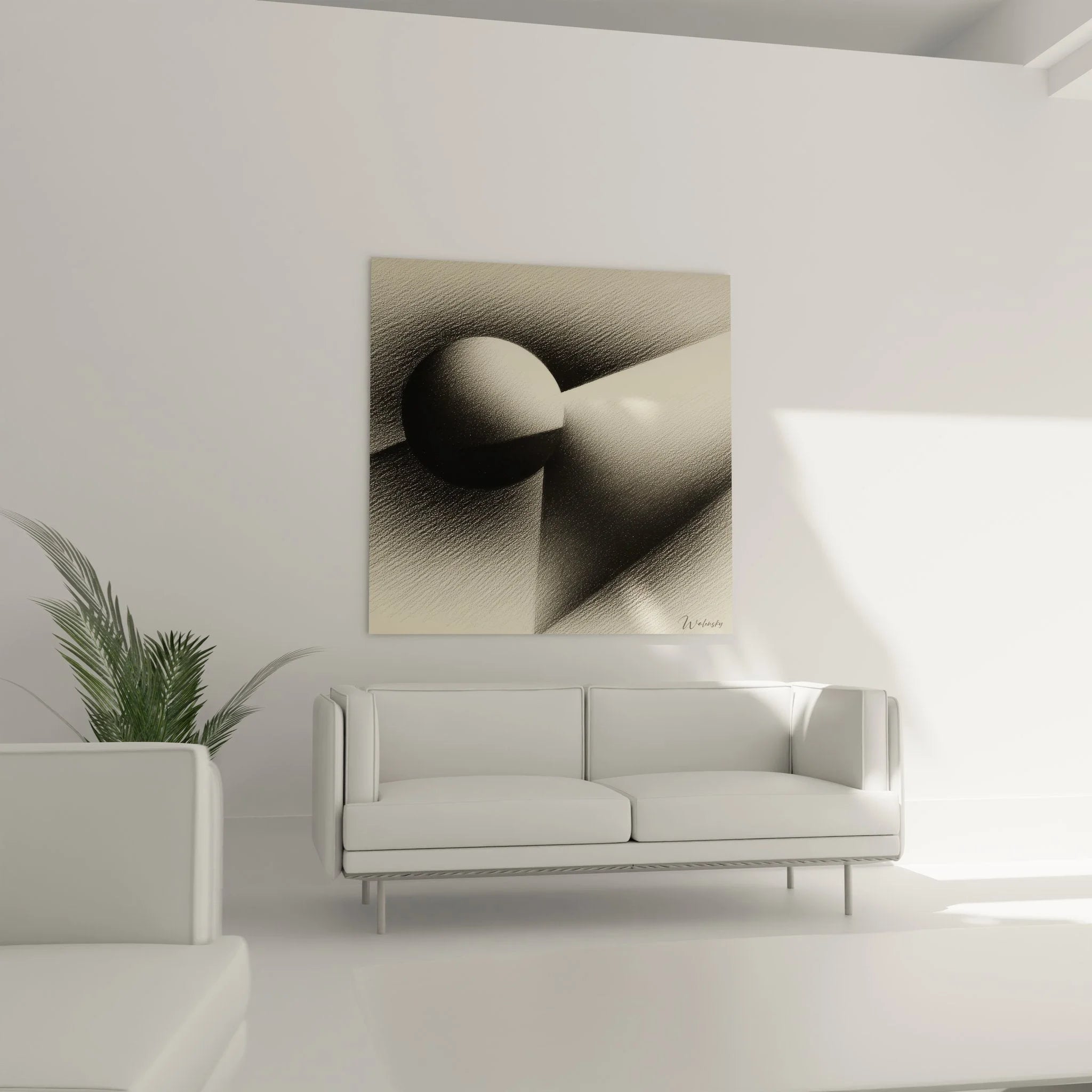 Detailansicht der Bleistiftzeichnung mit geschwungenen Körperformen und kunstvoller Schraffurtechnik