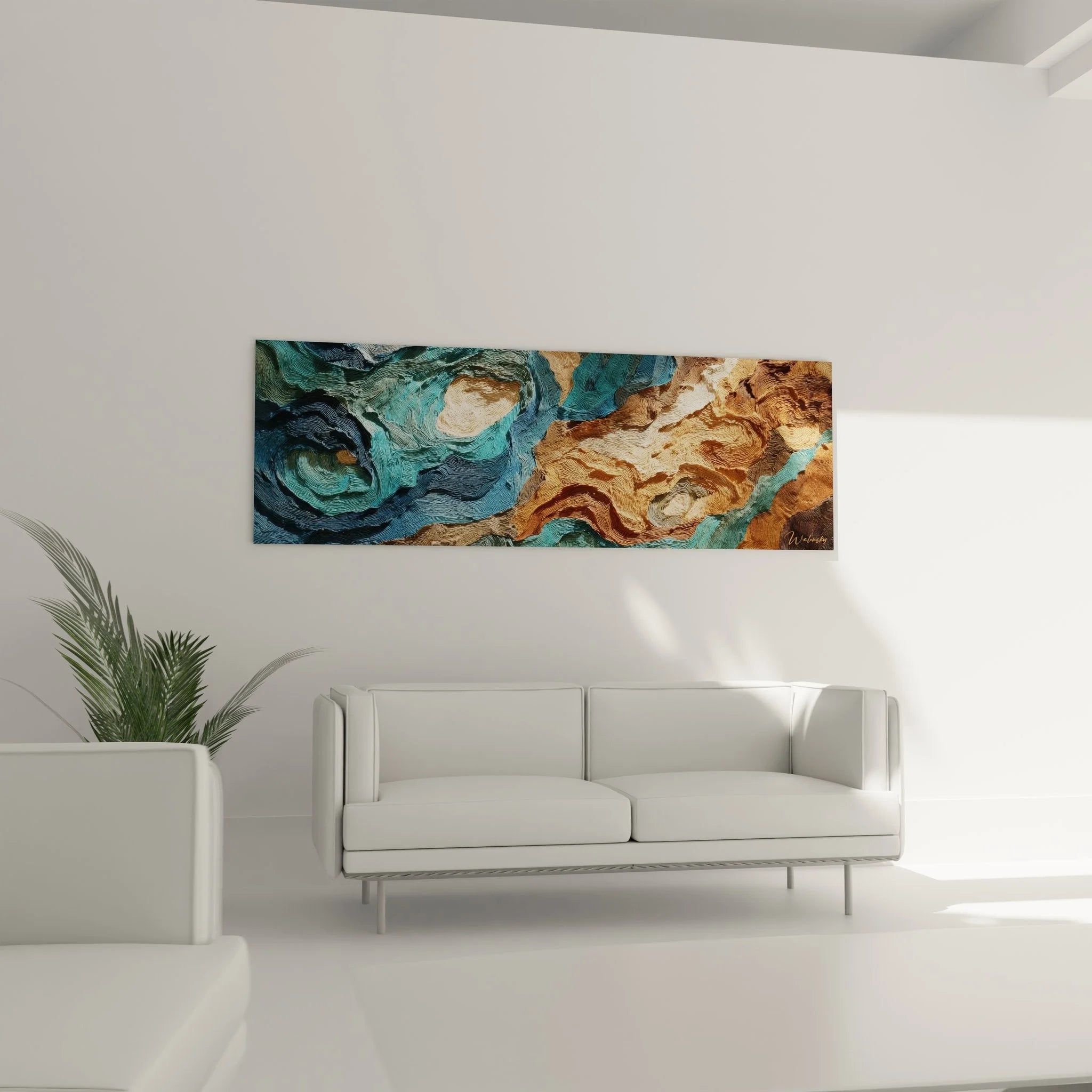 Detailaufnahme abstrakte Texturen und Fließbewegungen - Wandbild XXL Nahansicht