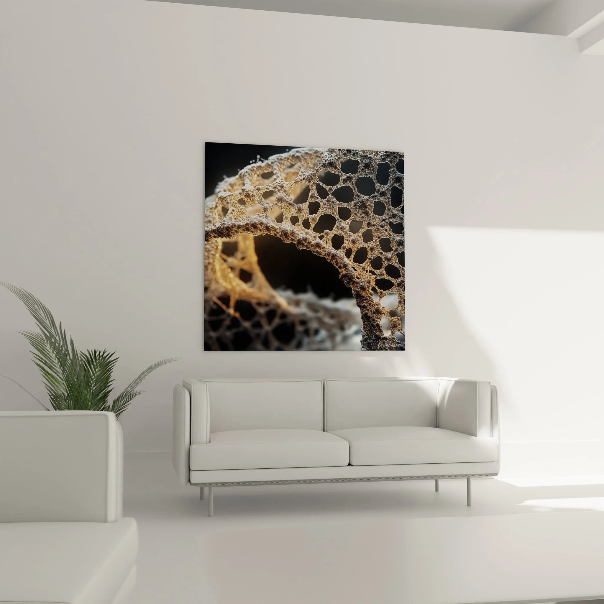 Nahaufnahme DNA Molekül Wandkunst mit detaillierter Zellstruktur und Poren