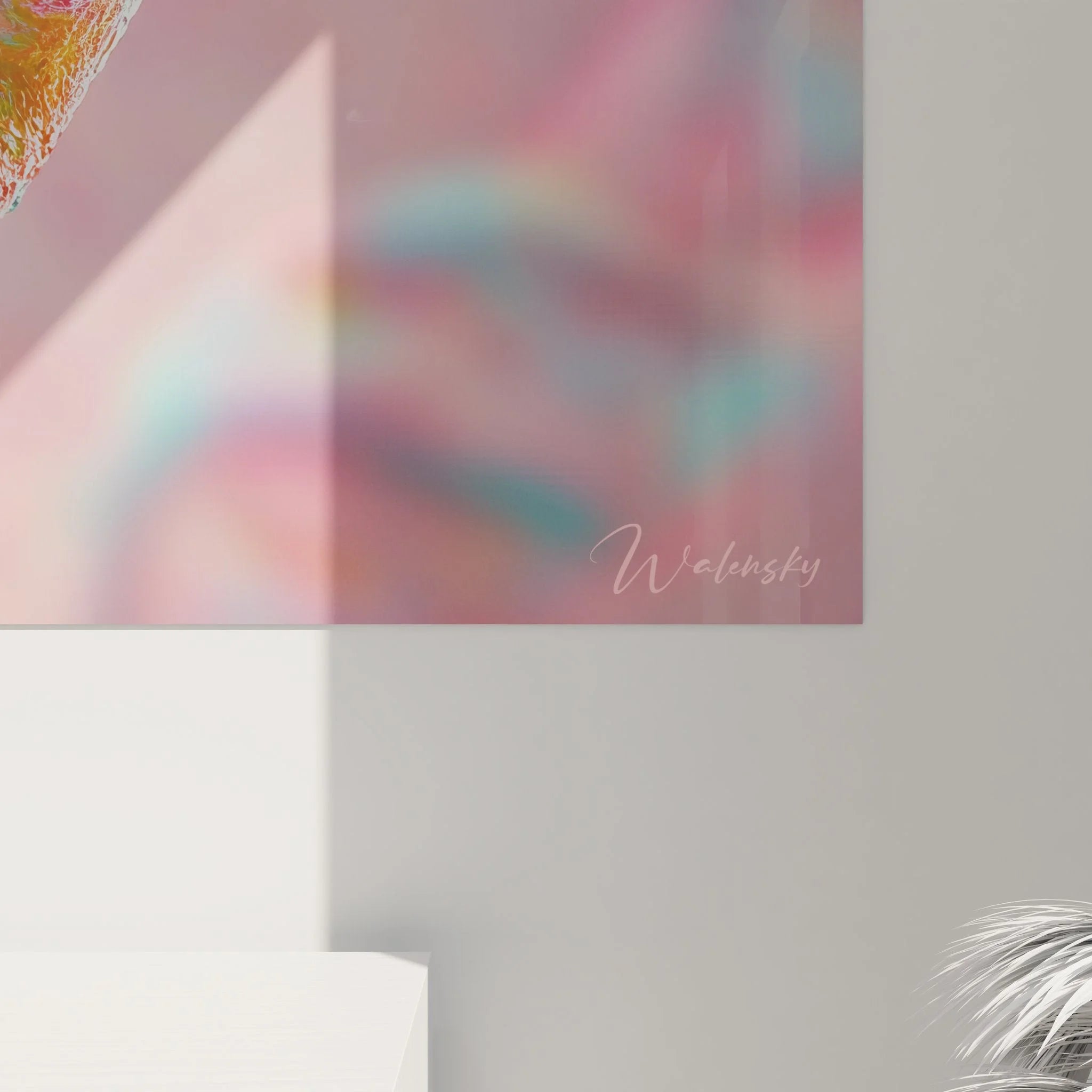 Gesamtansicht DNA Wandbild Doppelhelix, wissenschaftliche Kunstwerk Raumdarstellung