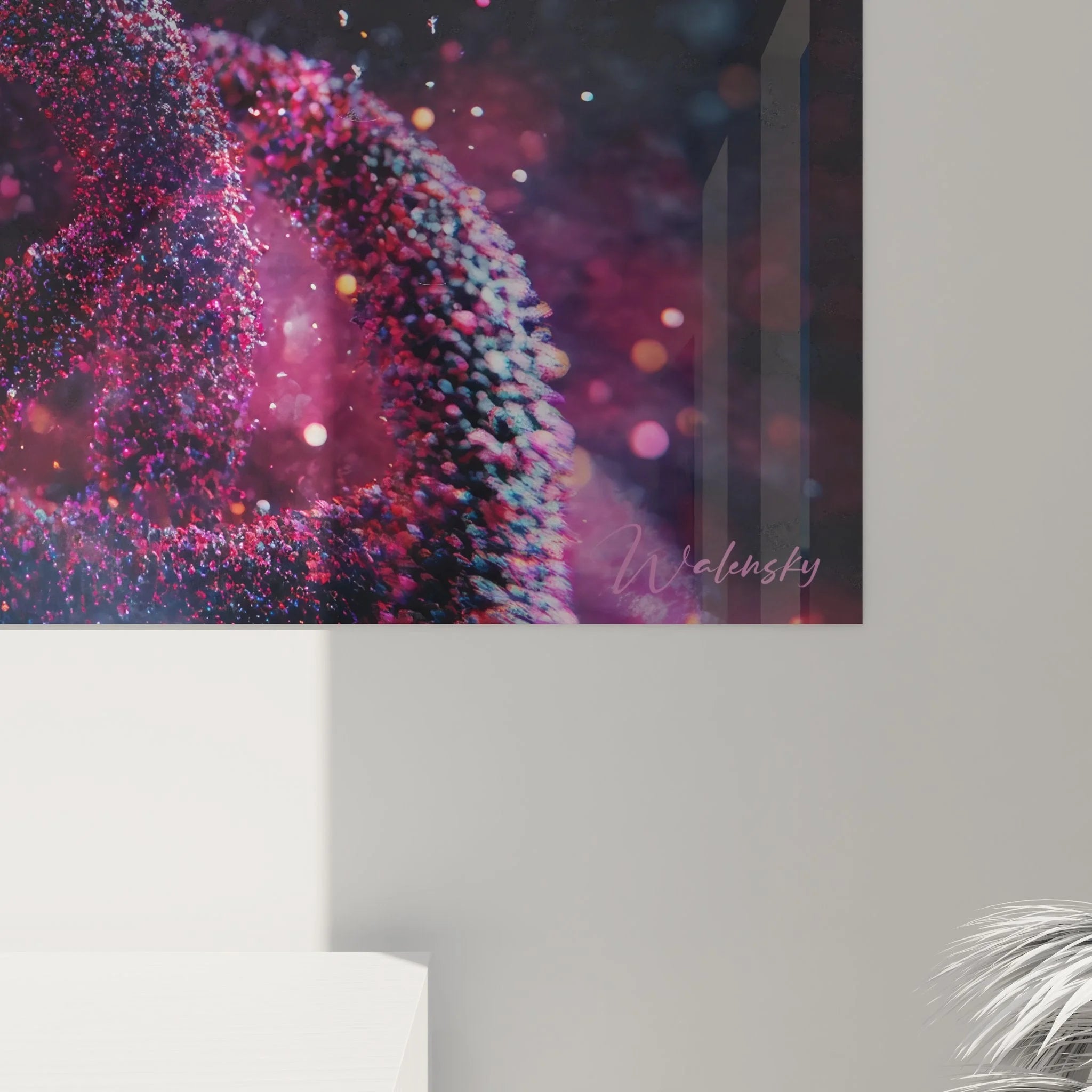 Gesamtansicht DNA Wandbild Doppelhelix kosmisch - wissenschaftliche Wanddeko XXL