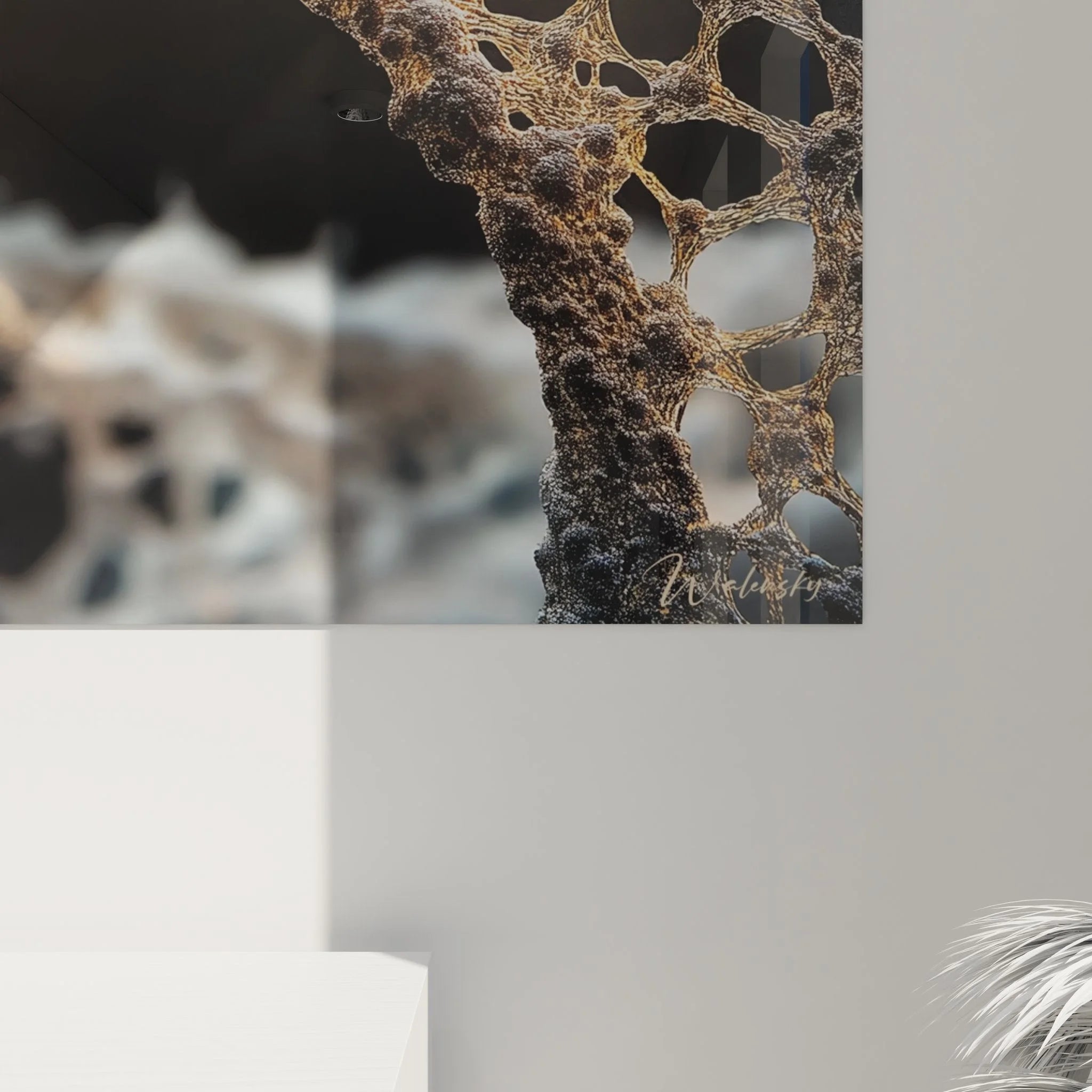 Komplette Ansicht DNA Wandbild XXL mit spiralförmiger Molekularstruktur