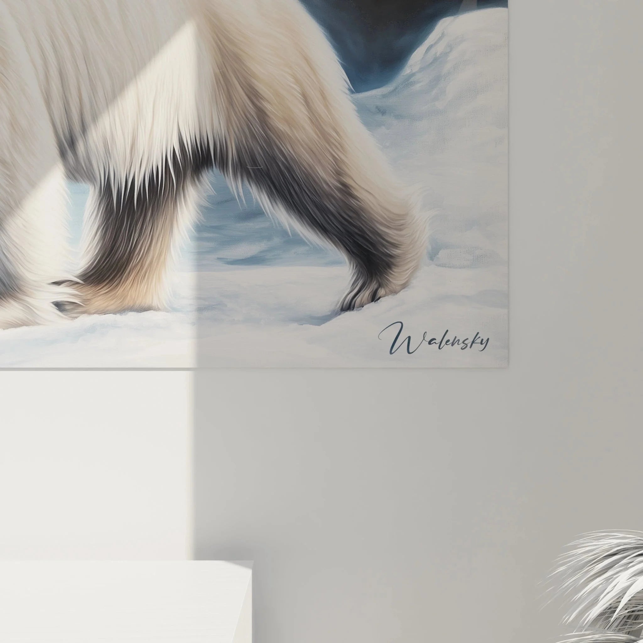 Gesamtansicht Eisbär Wandbild XXL - komplette Eislandschaft Wanddekoration im Panoramaformat